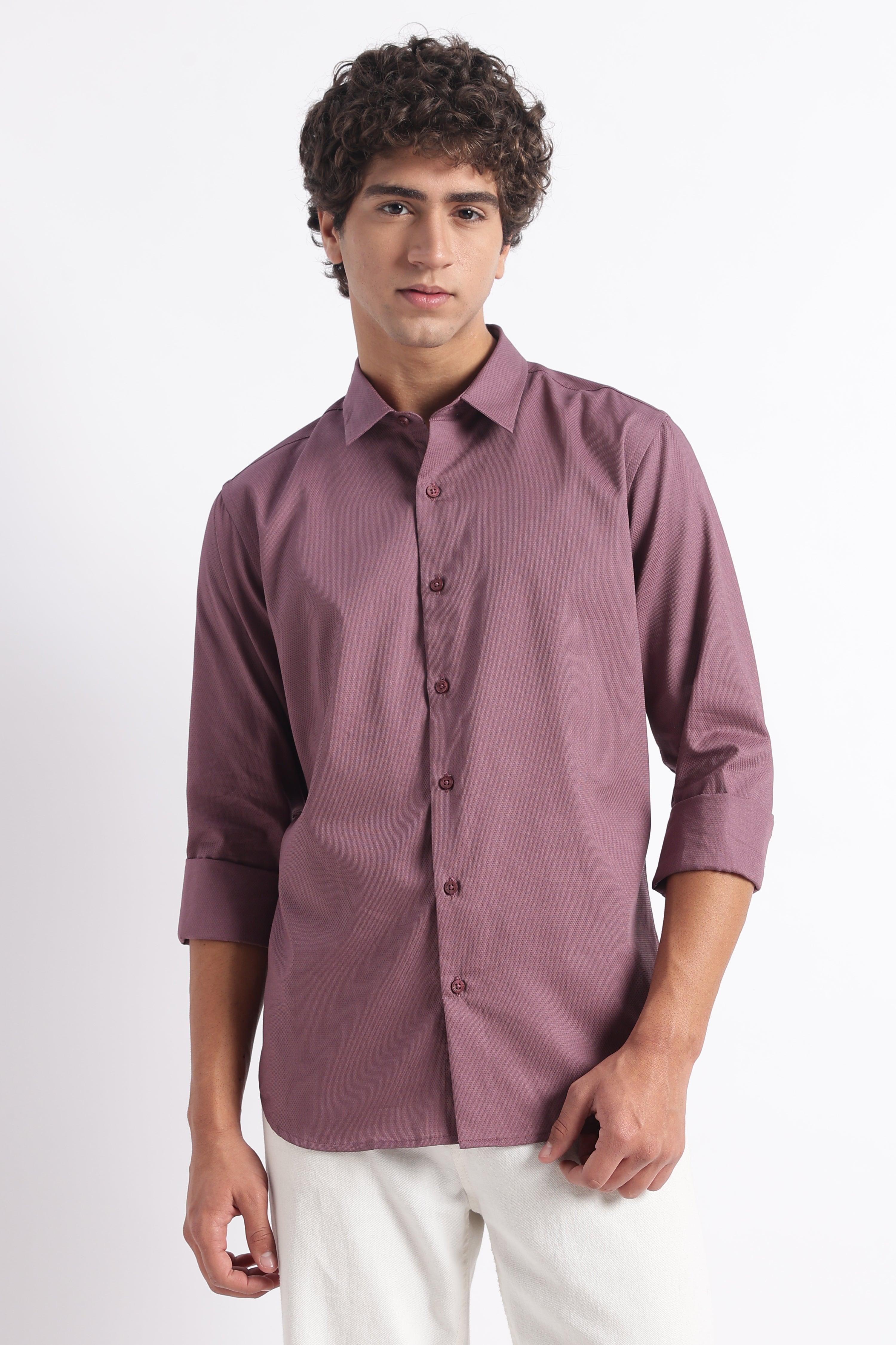 Men Classic Dobby Solid Shirt