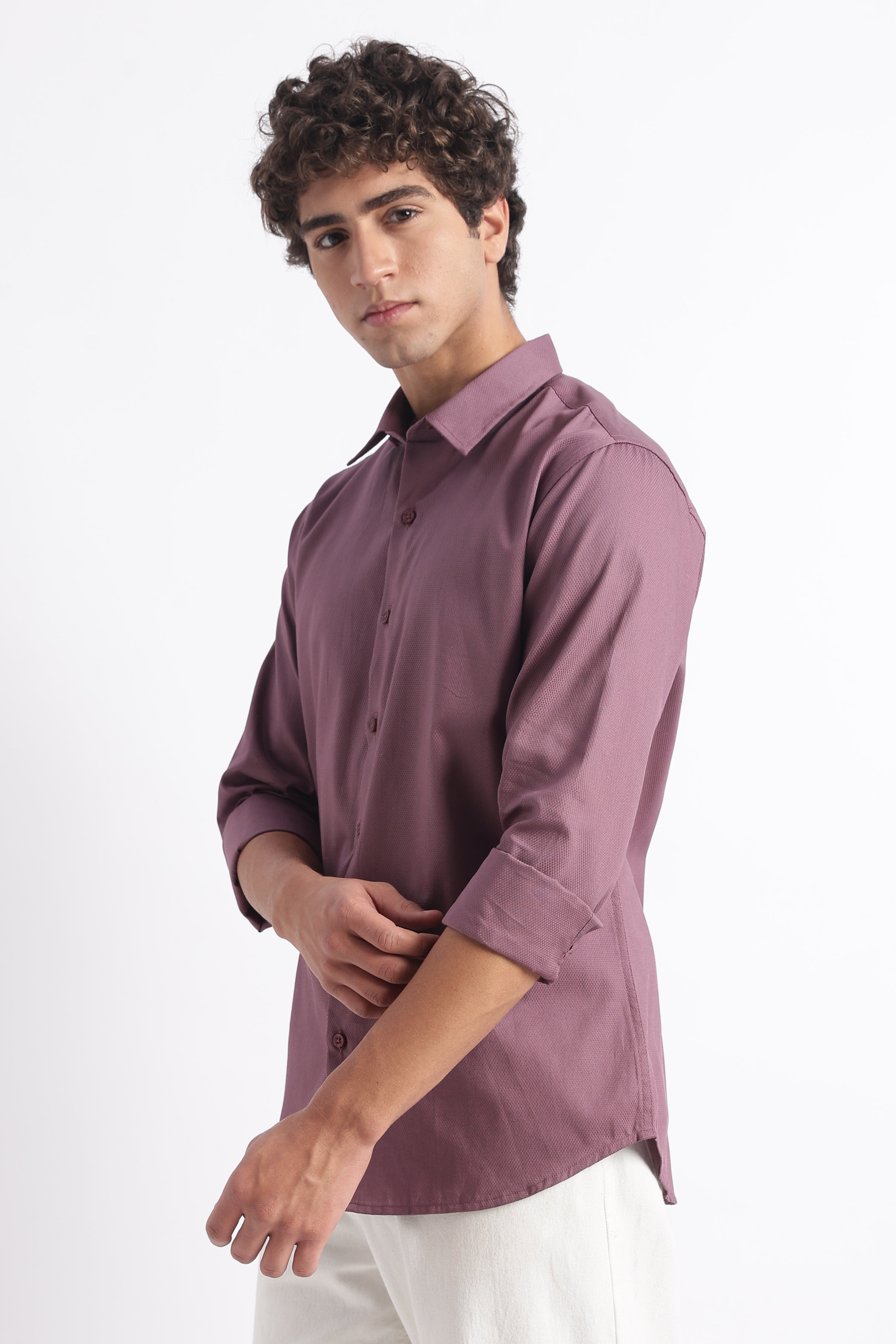 Men Classic Dobby Solid Shirt