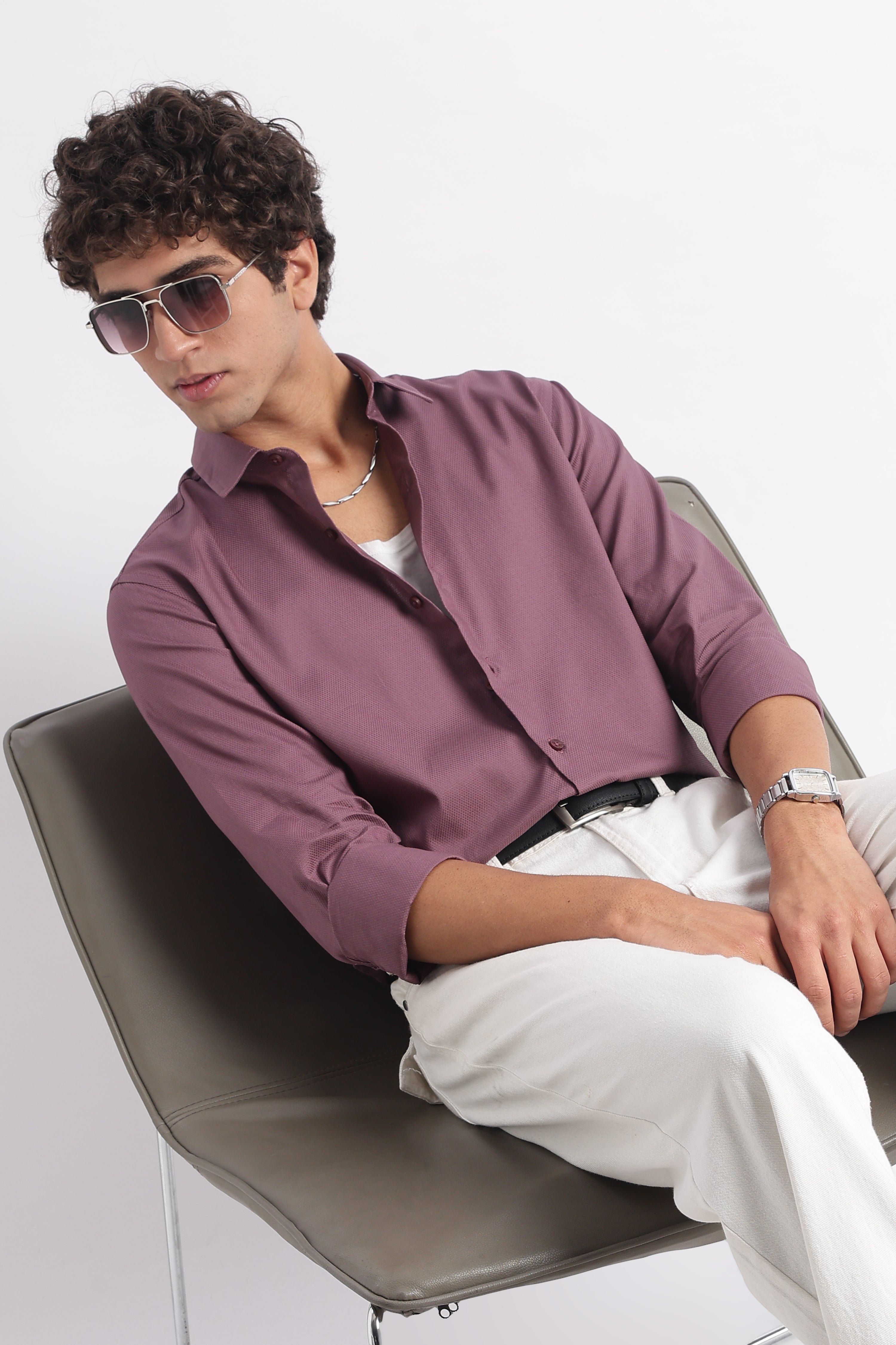 Men Classic Dobby Solid Shirt