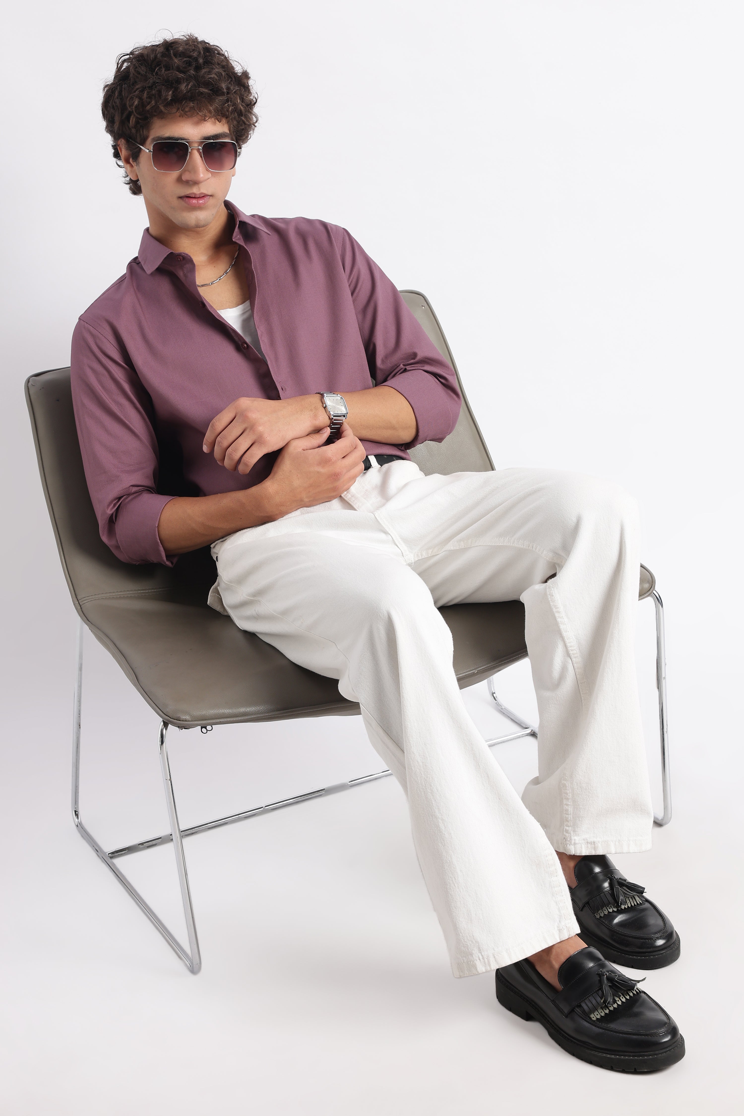 Men Classic Dobby Solid Shirt