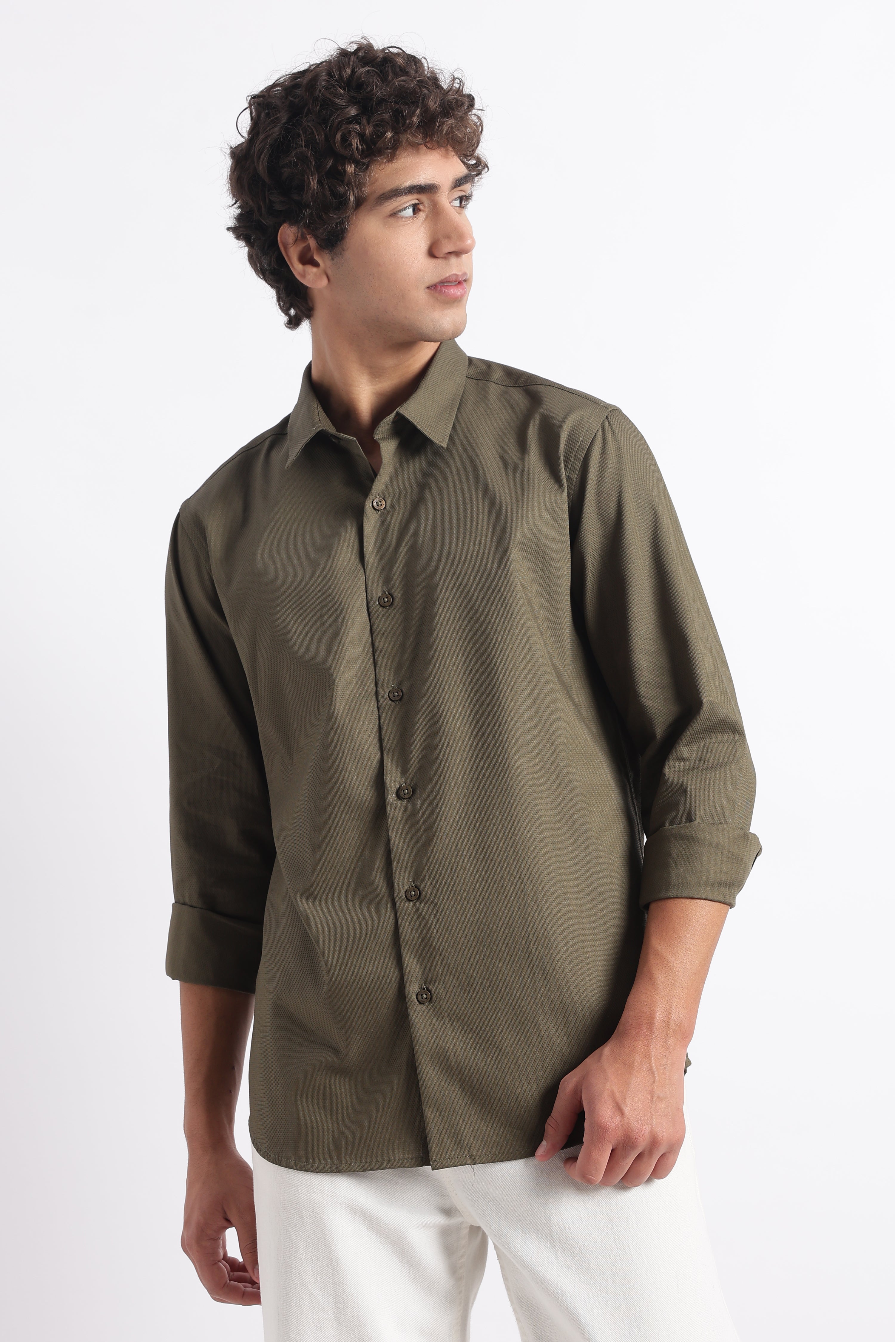 Men Classic Dobby Solid Shirt