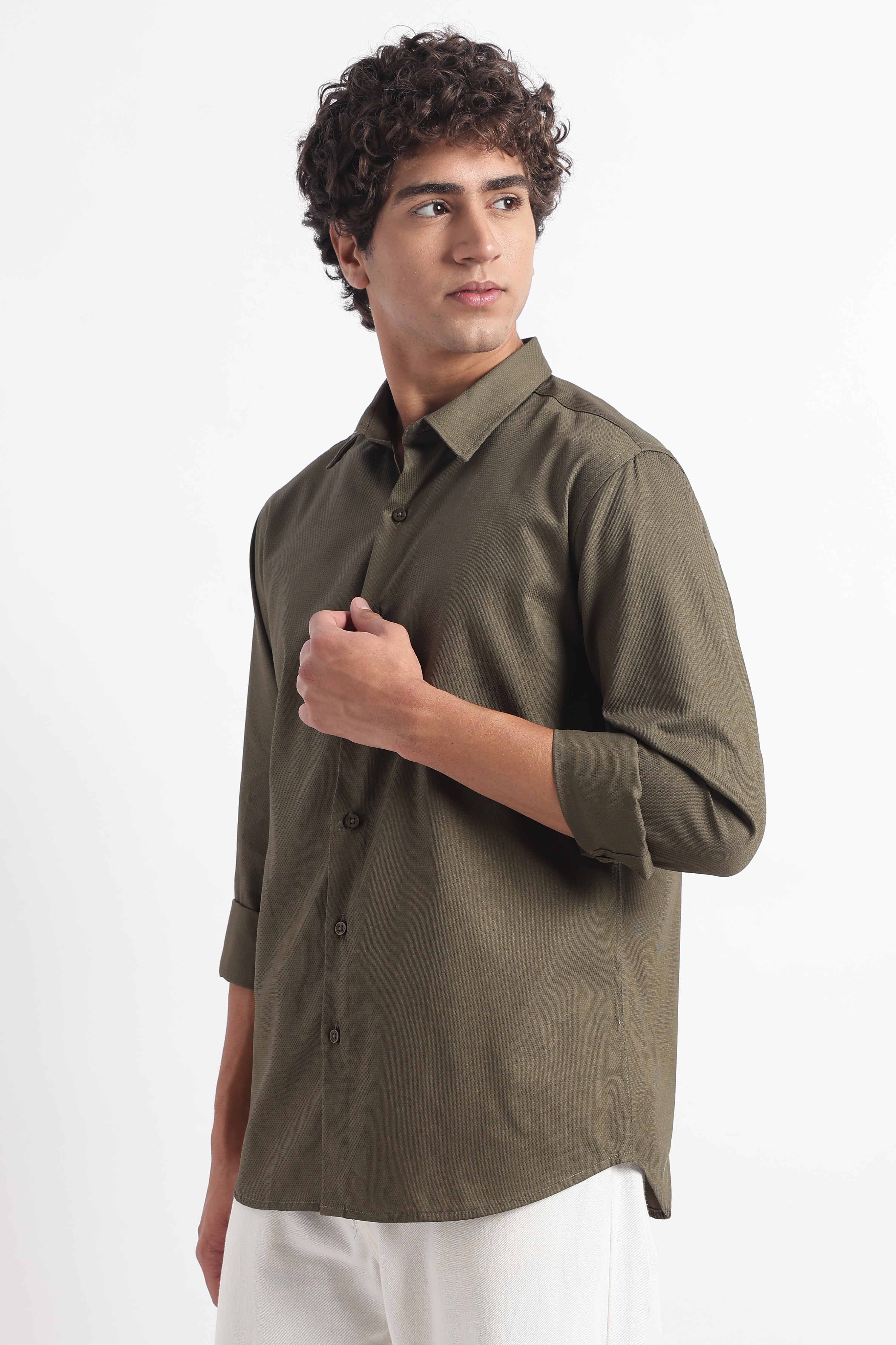 Men Classic Dobby Solid Shirt