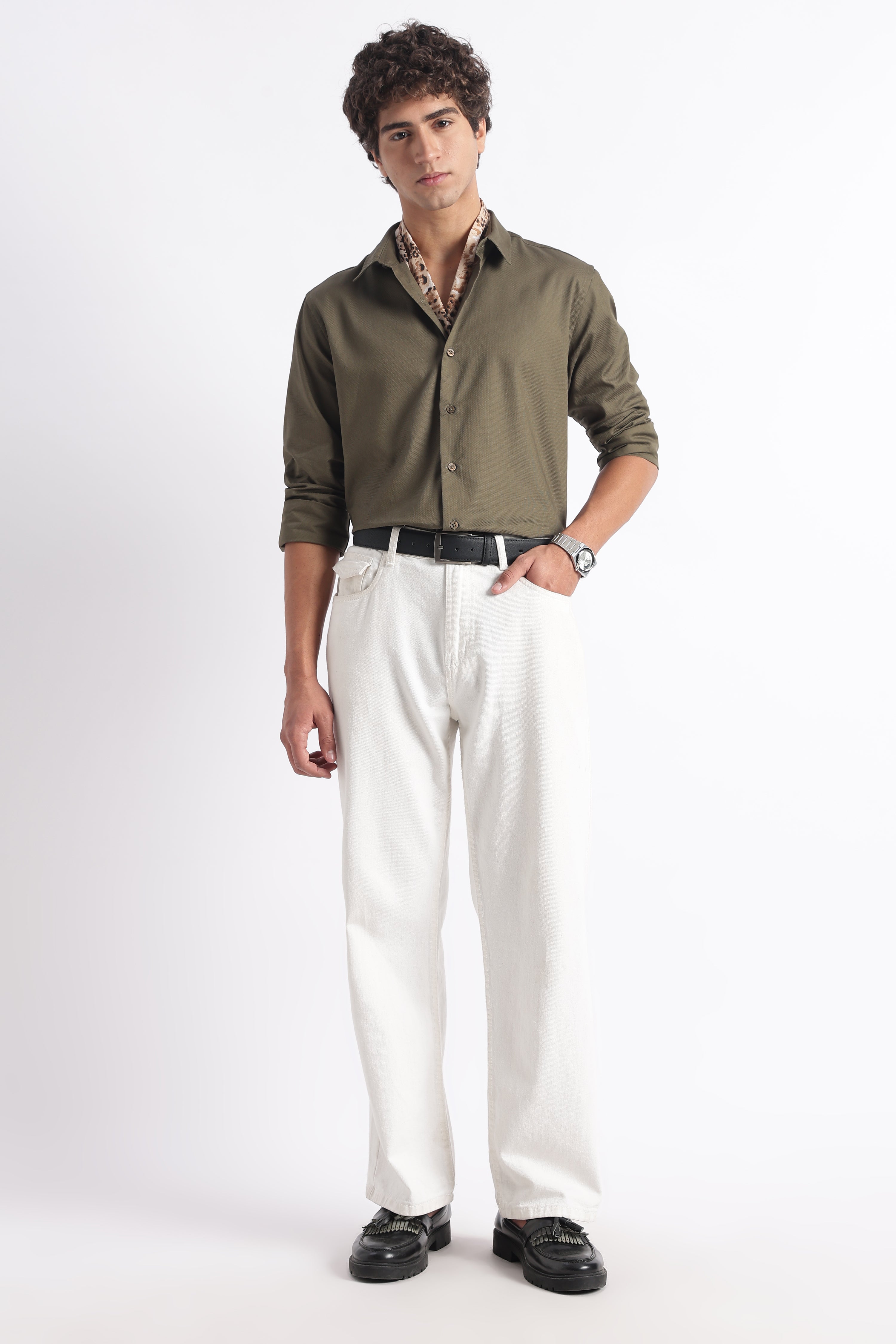 Men Classic Dobby Solid Shirt