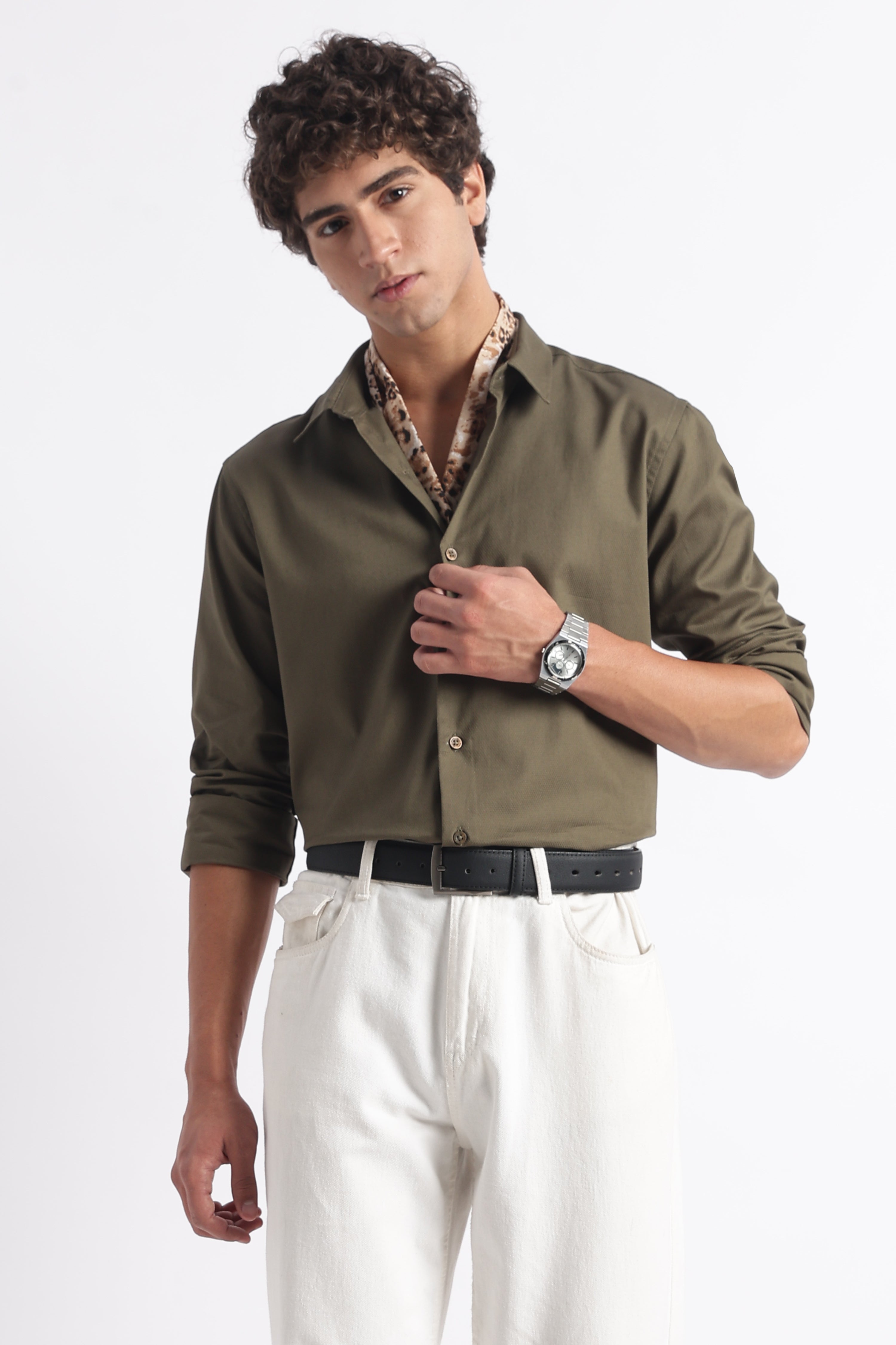 Men Classic Dobby Solid Shirt
