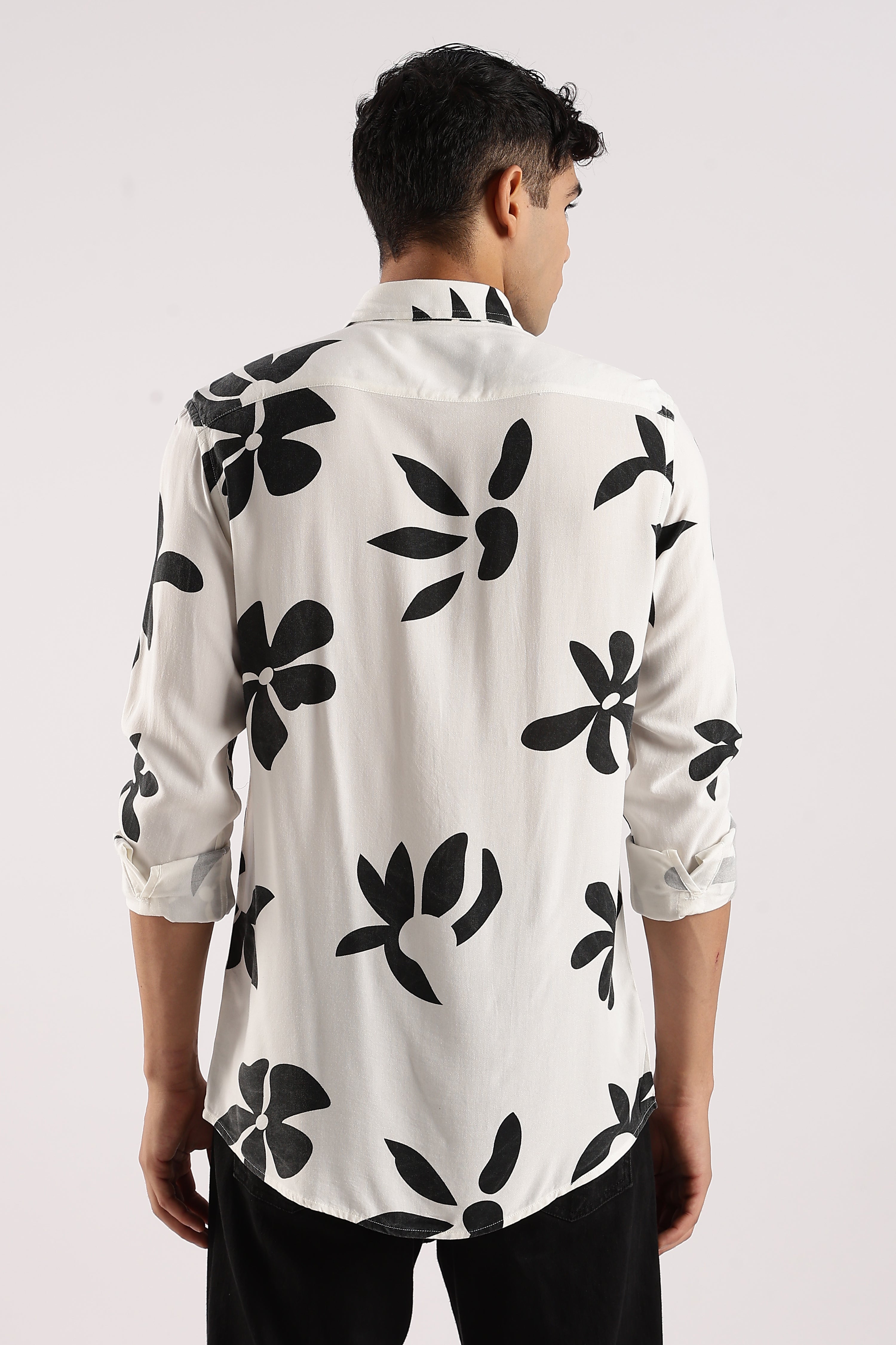 Men White Viscose Shirt