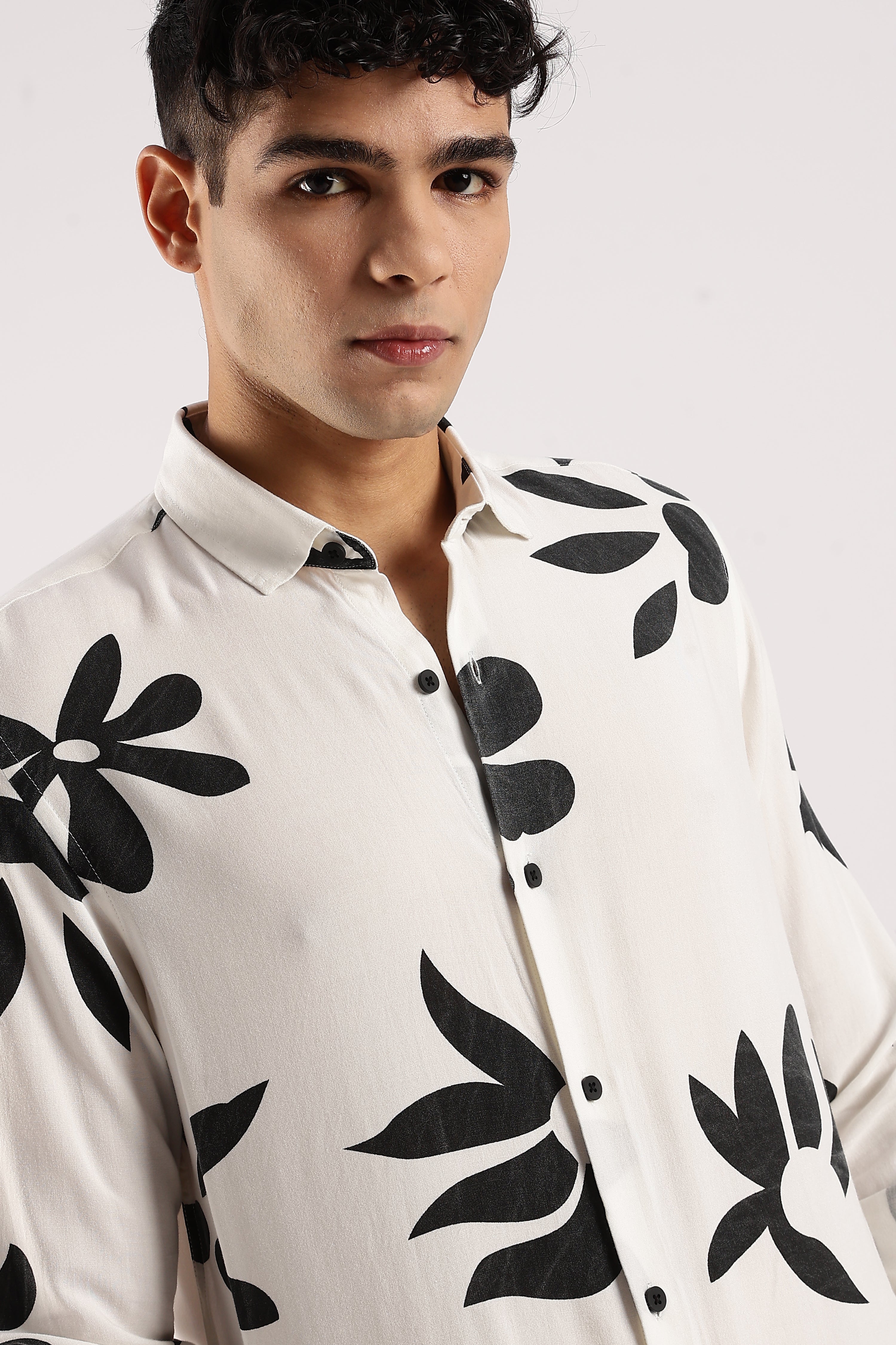 Men White Viscose Shirt