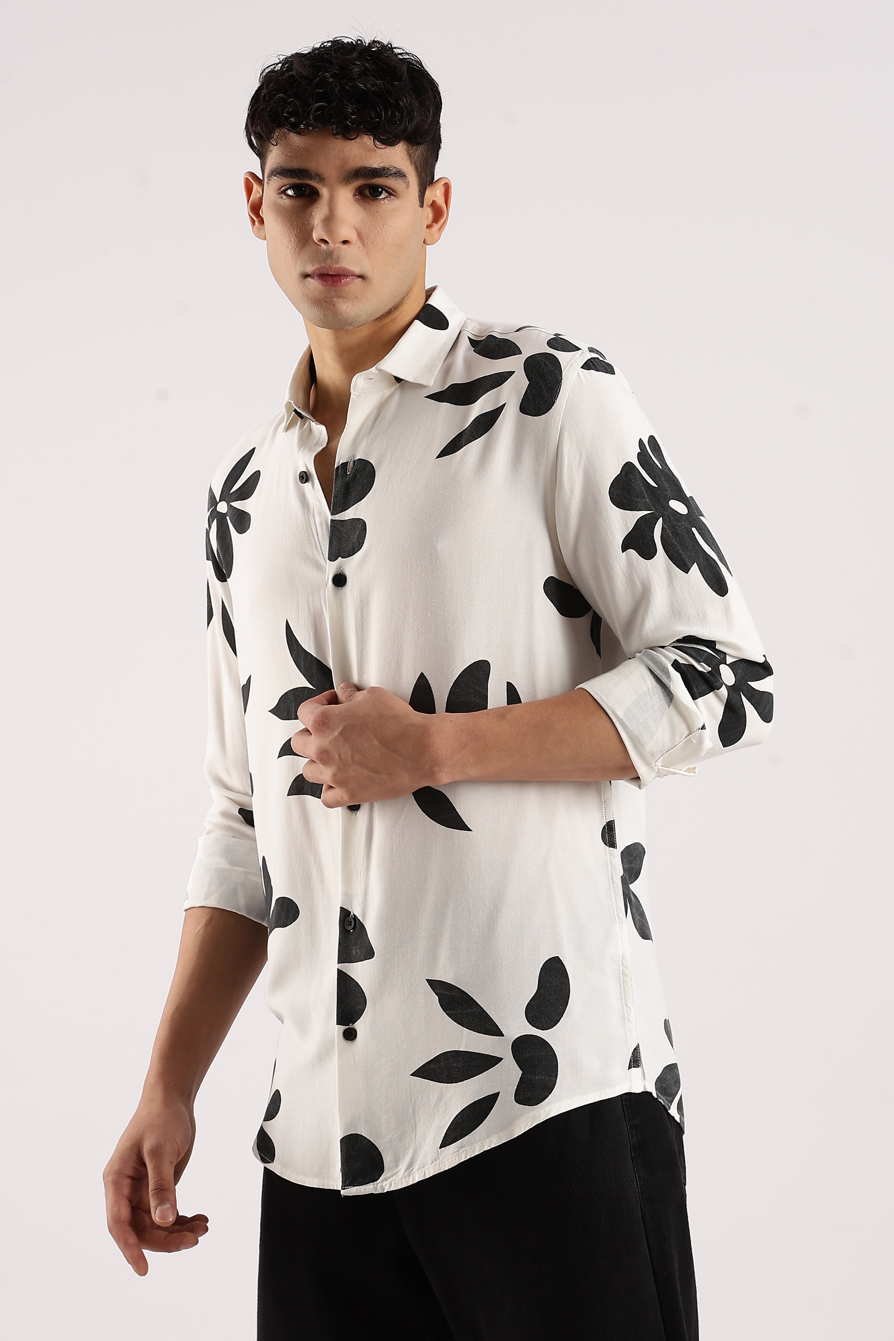 Men White Viscose Shirt