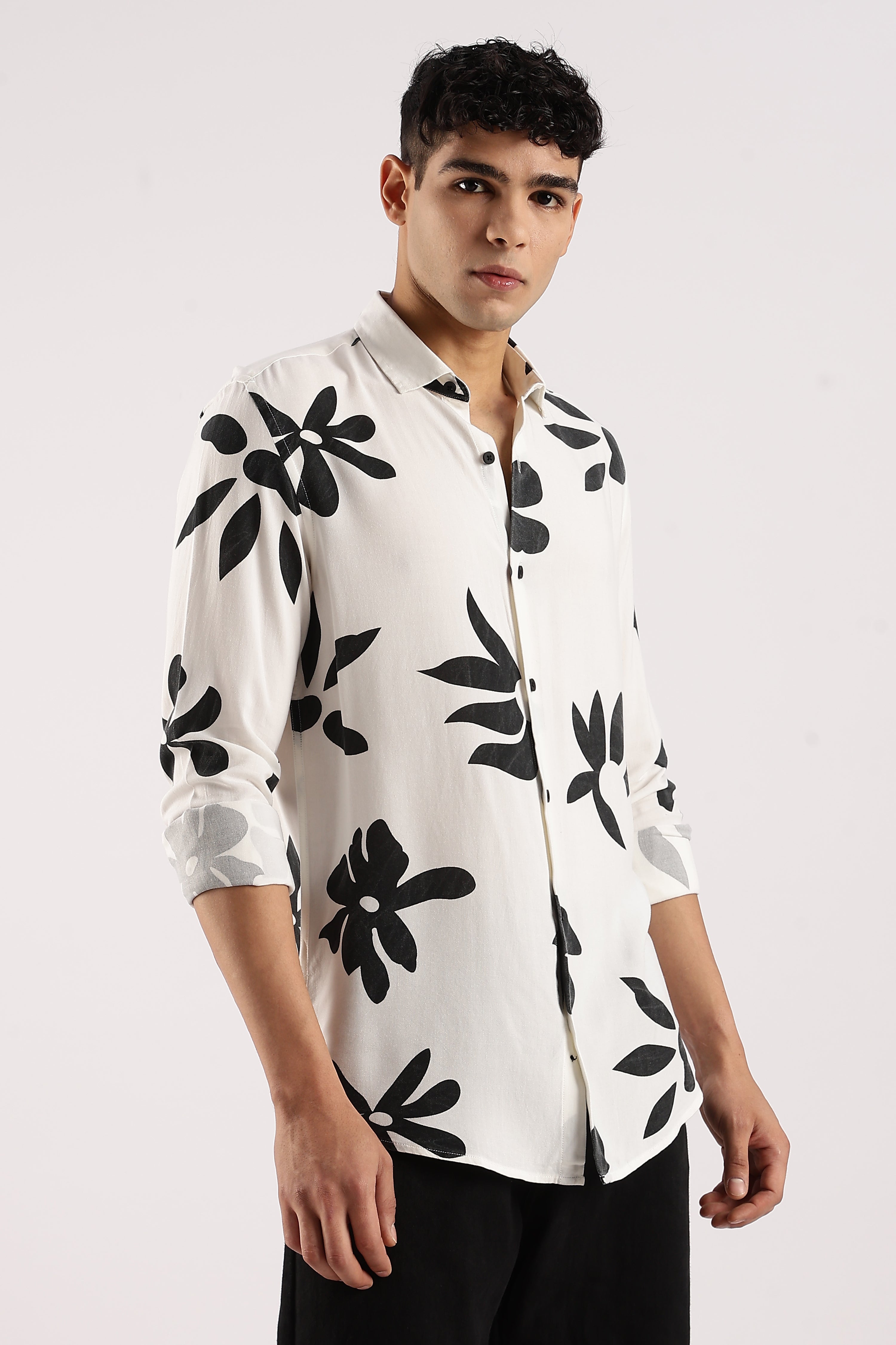 Men White Viscose Shirt