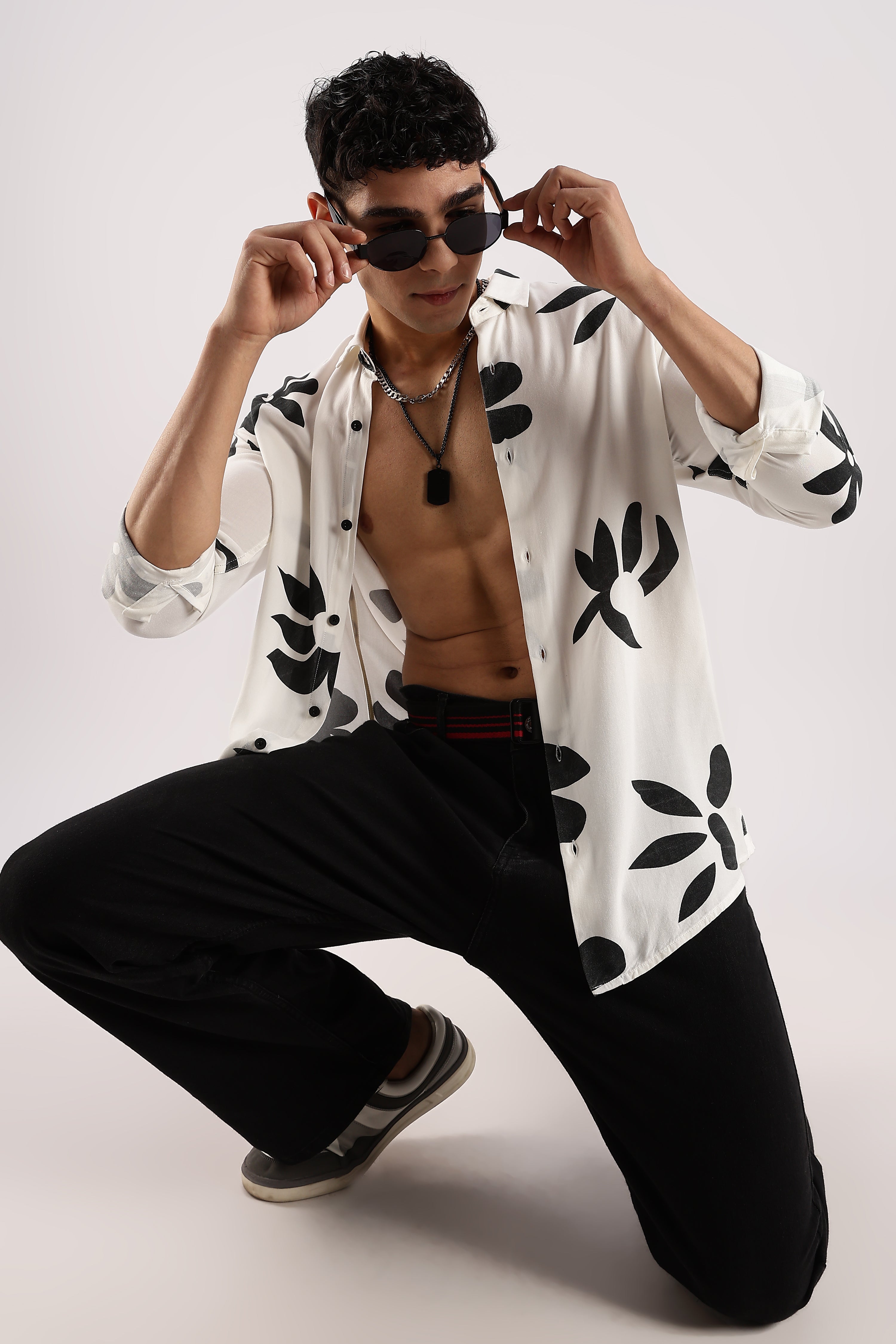 Men White Viscose Shirt