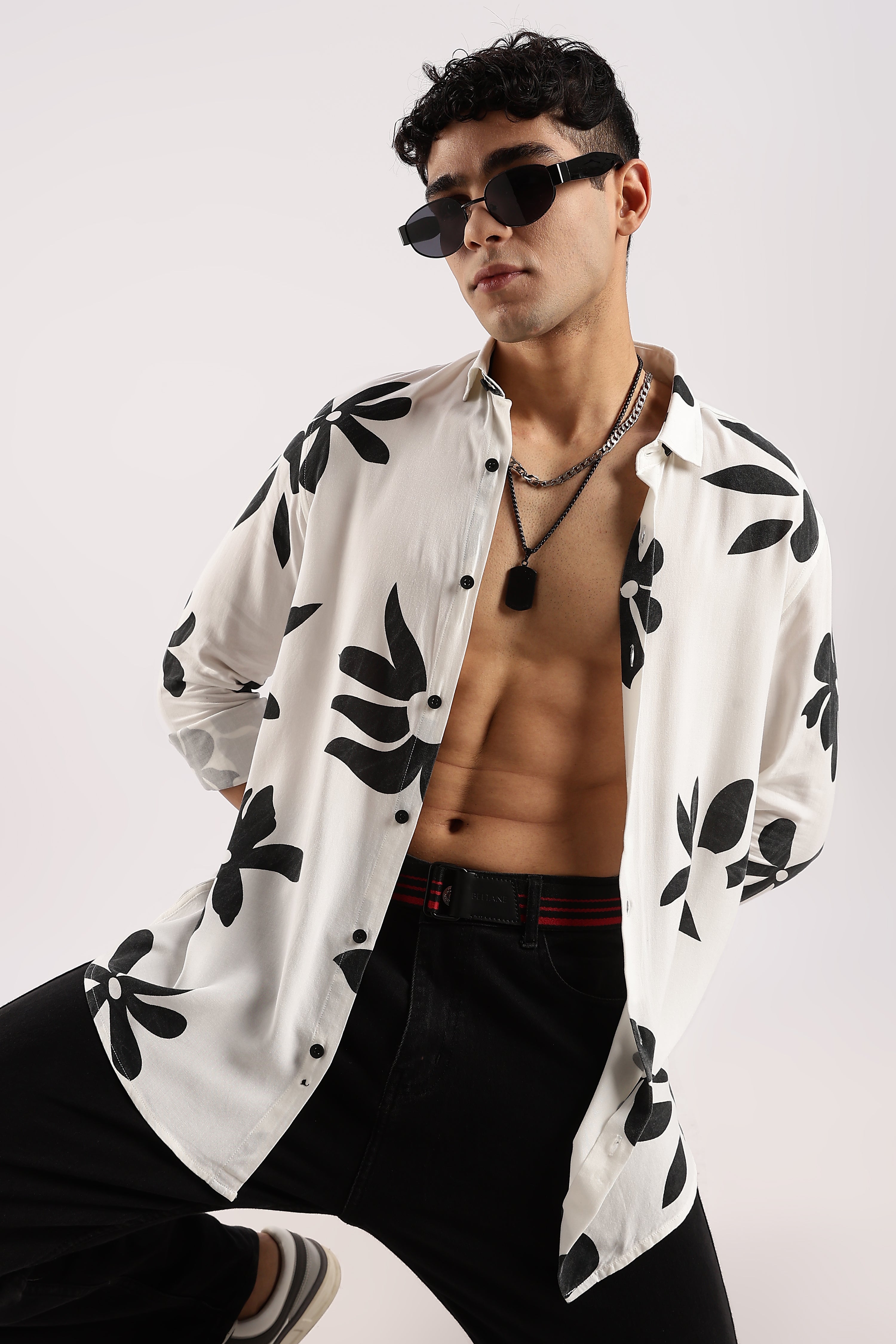 Men White Viscose Shirt