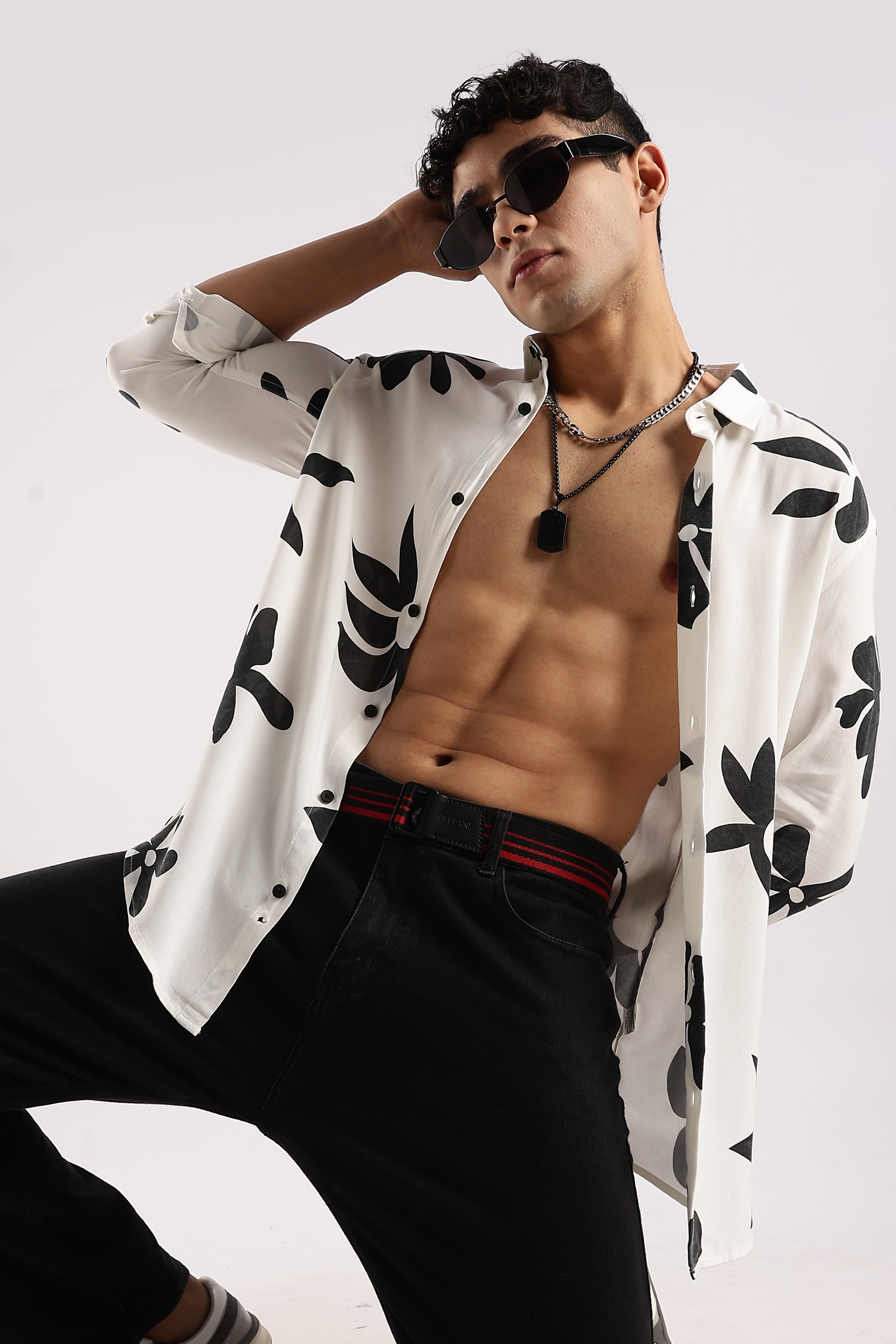 Men White Viscose Shirt