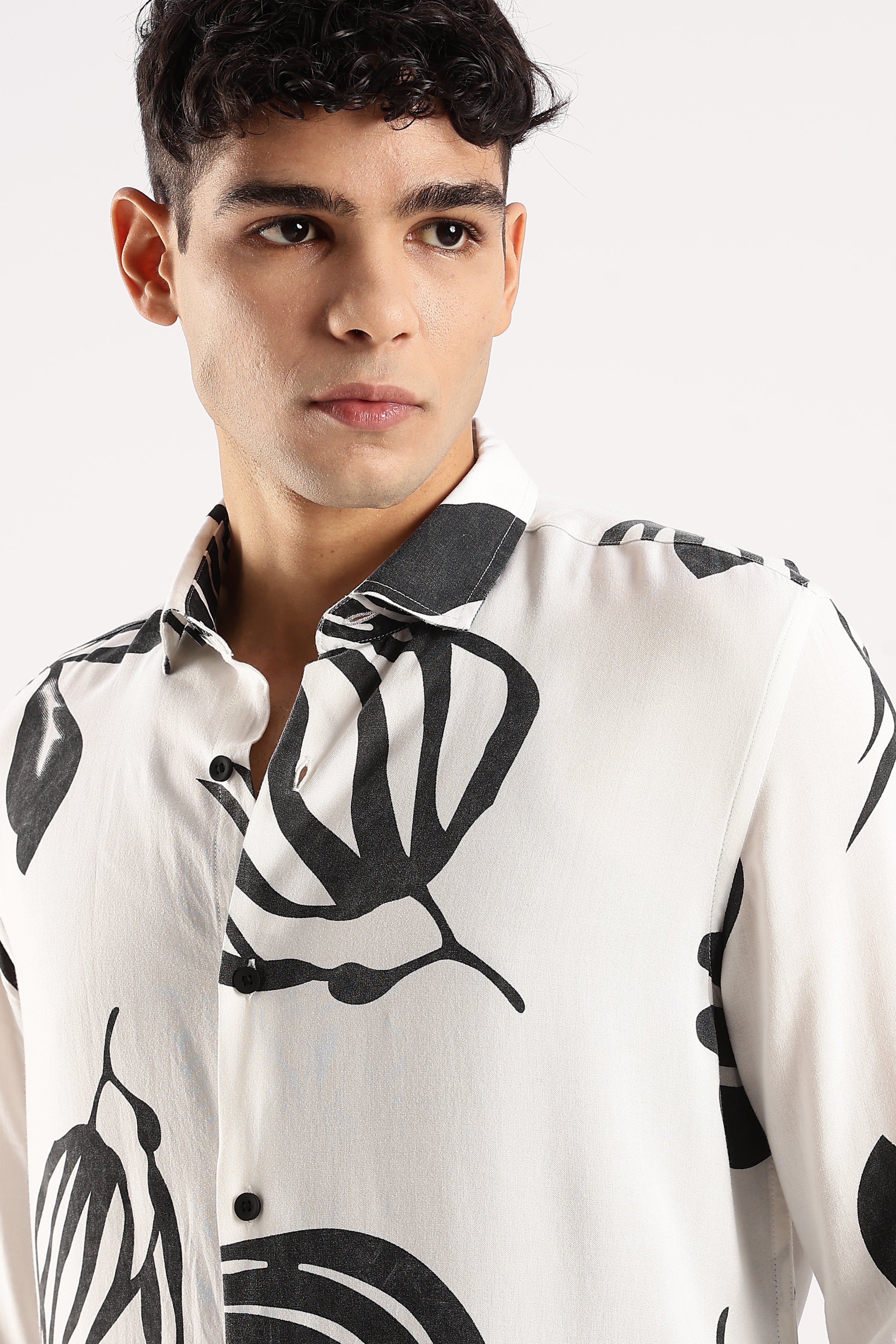 Men White Viscose Shirt
