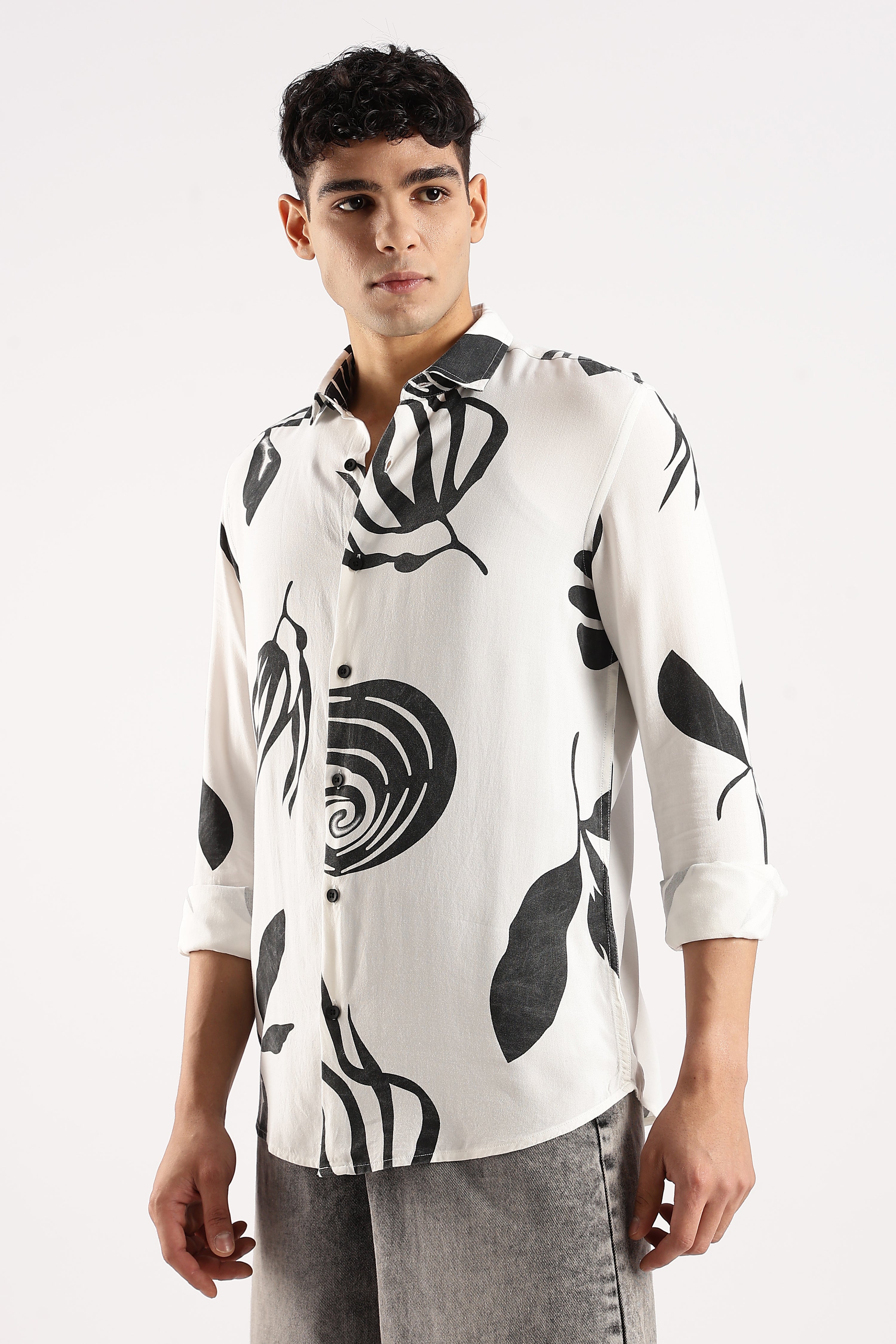 Men White Viscose Shirt