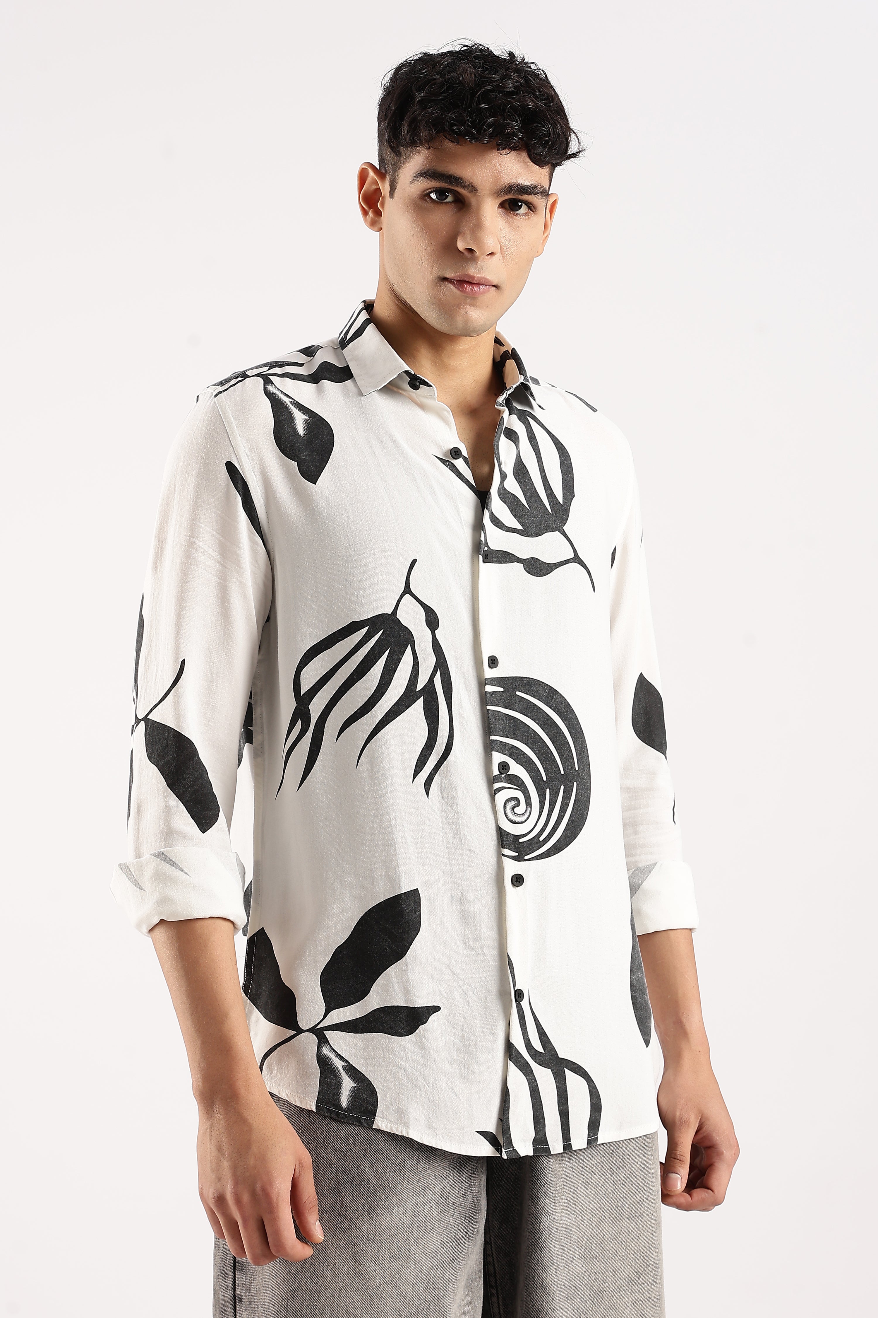 Men White Viscose Shirt