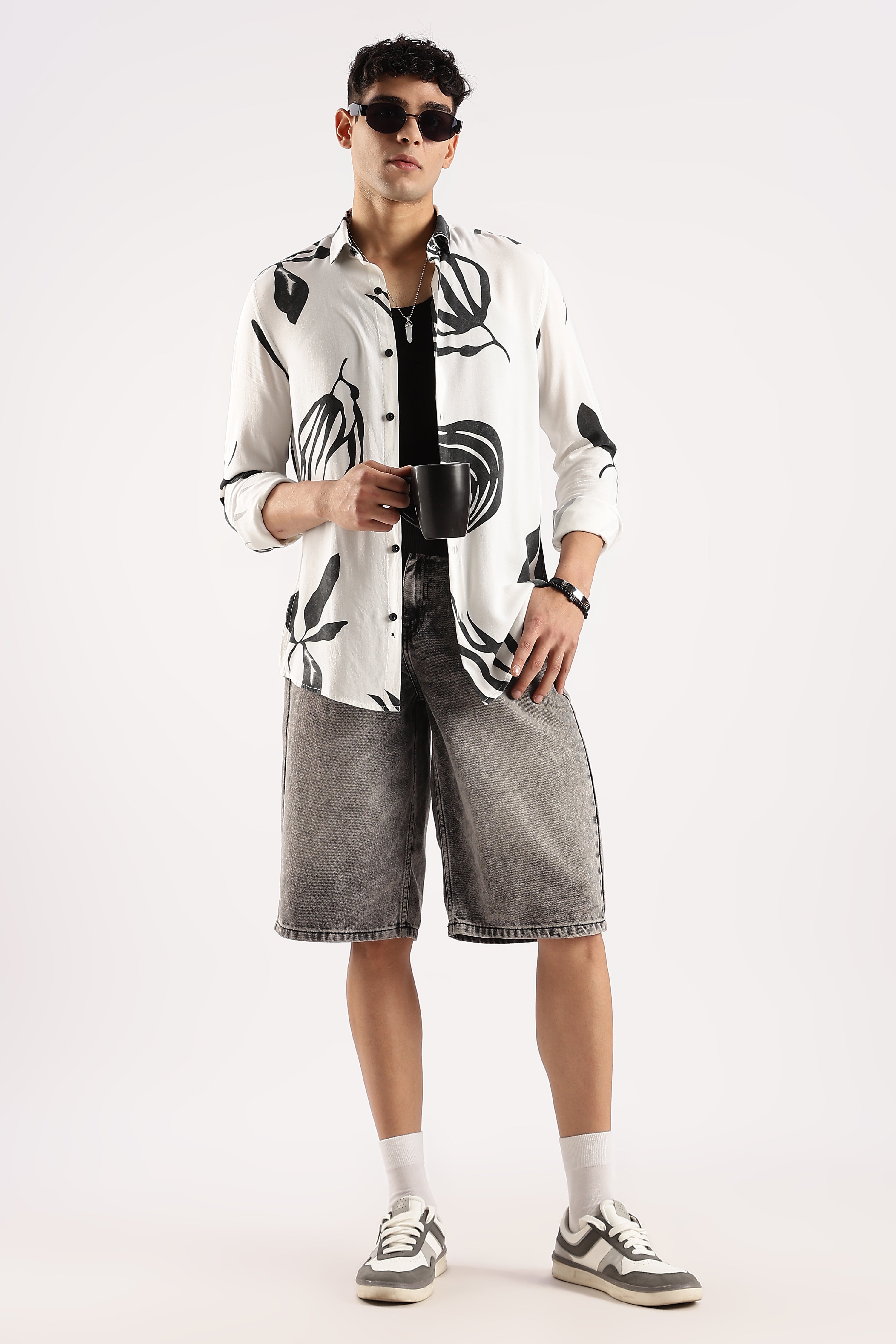 Men White Viscose Shirt