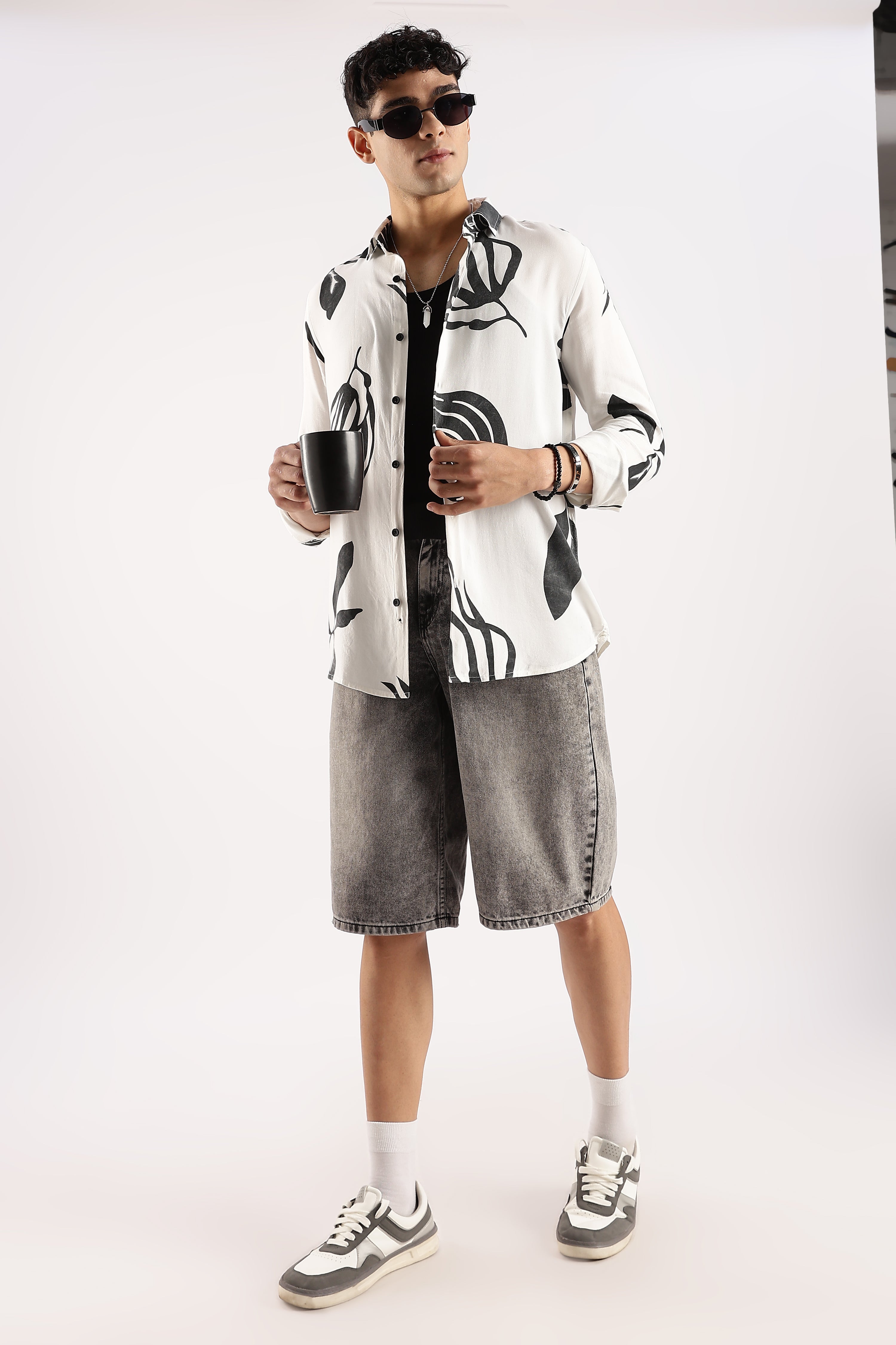 Men White Viscose Shirt