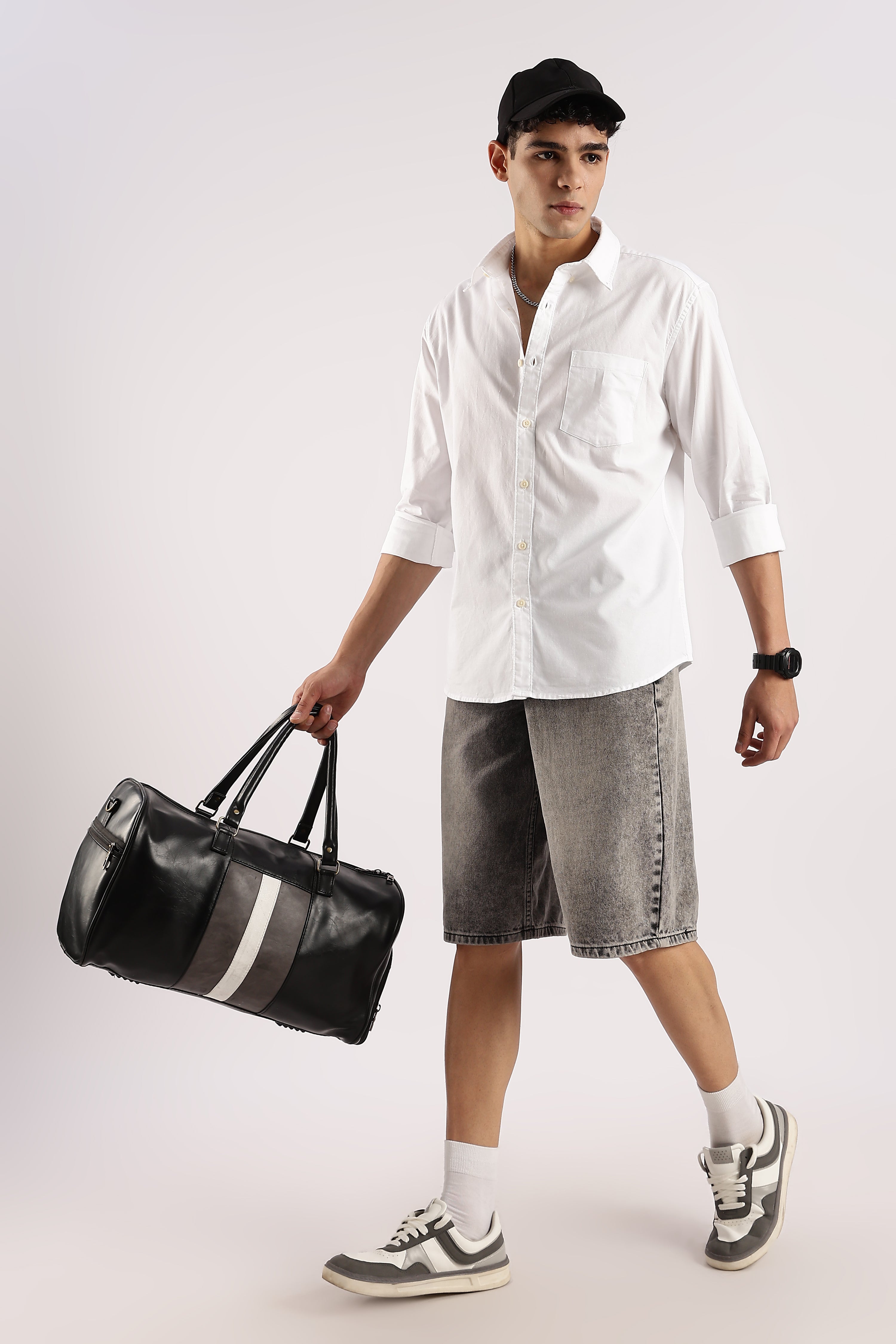 Men White Cotton Oxford Shirt
