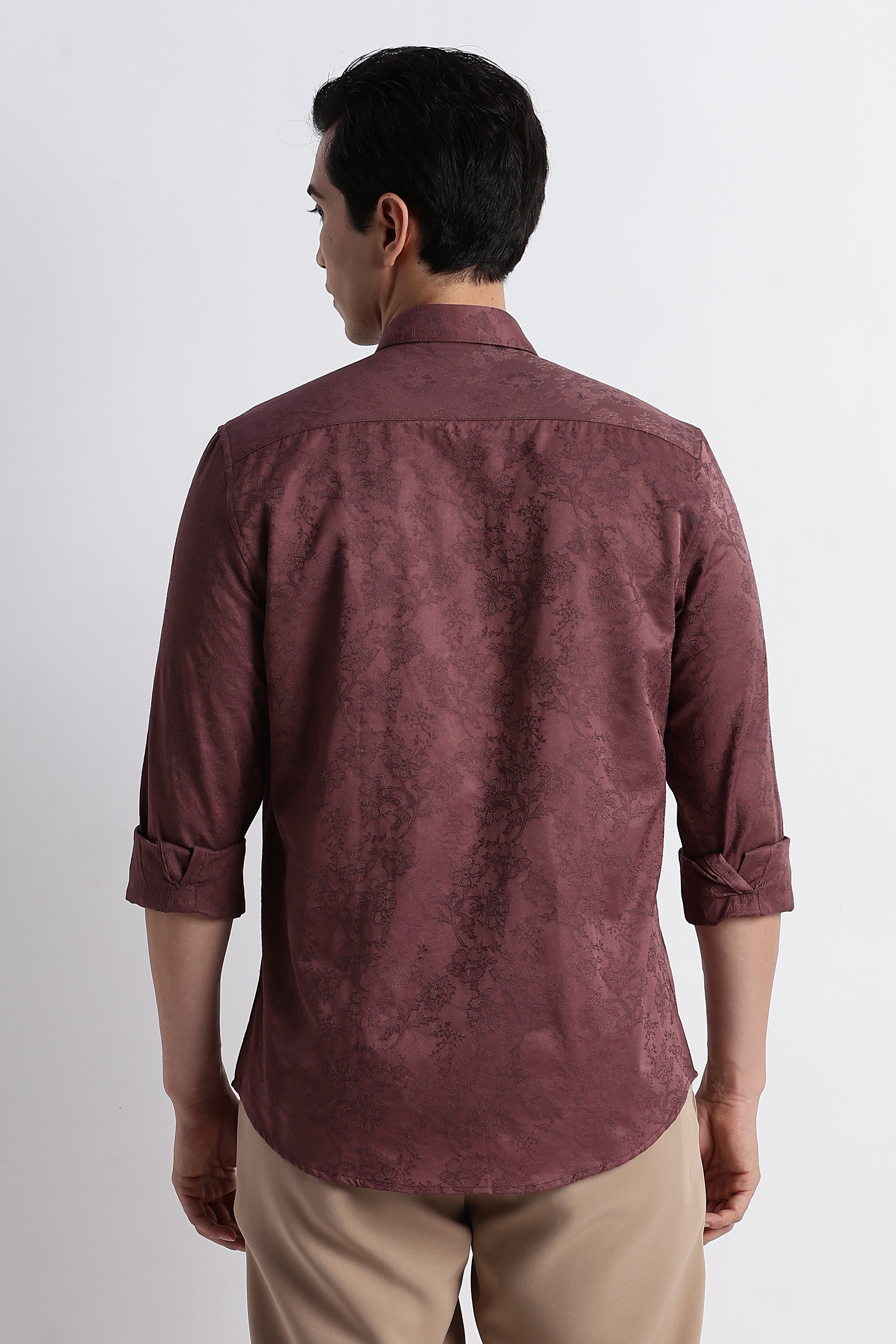 Men Textured Jacquard Shirt