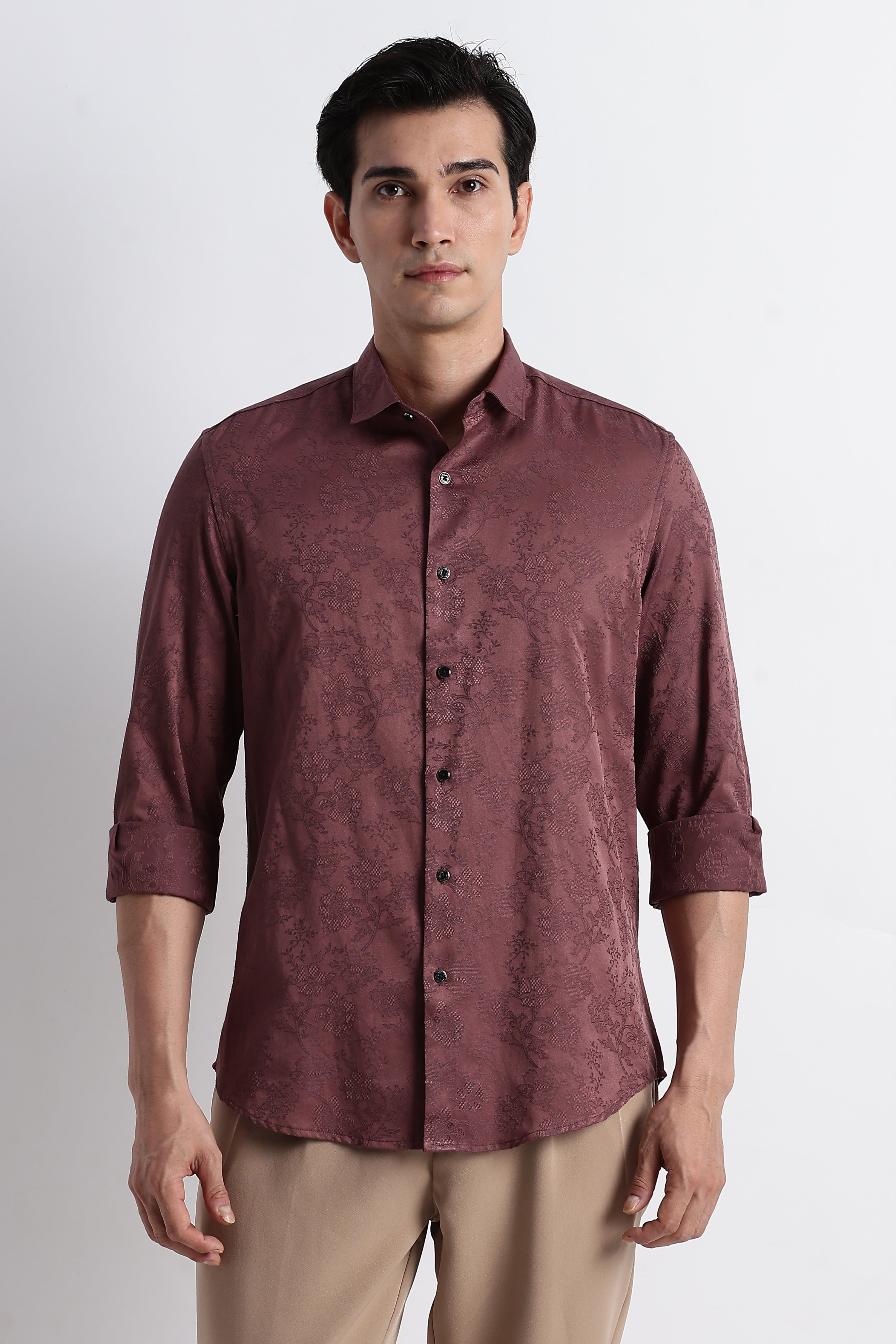 Men Textured Jacquard Shirt
