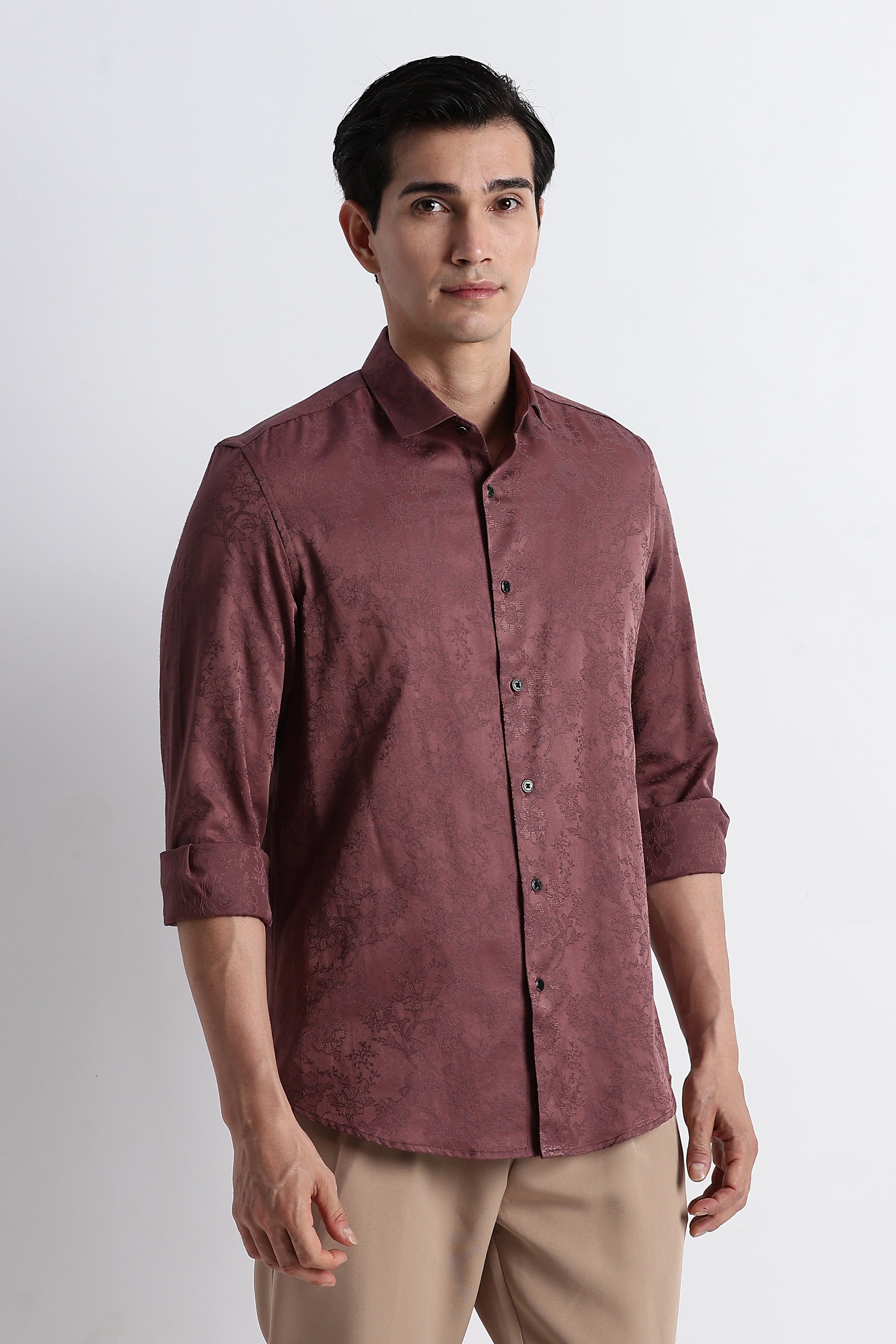Men Textured Jacquard Shirt