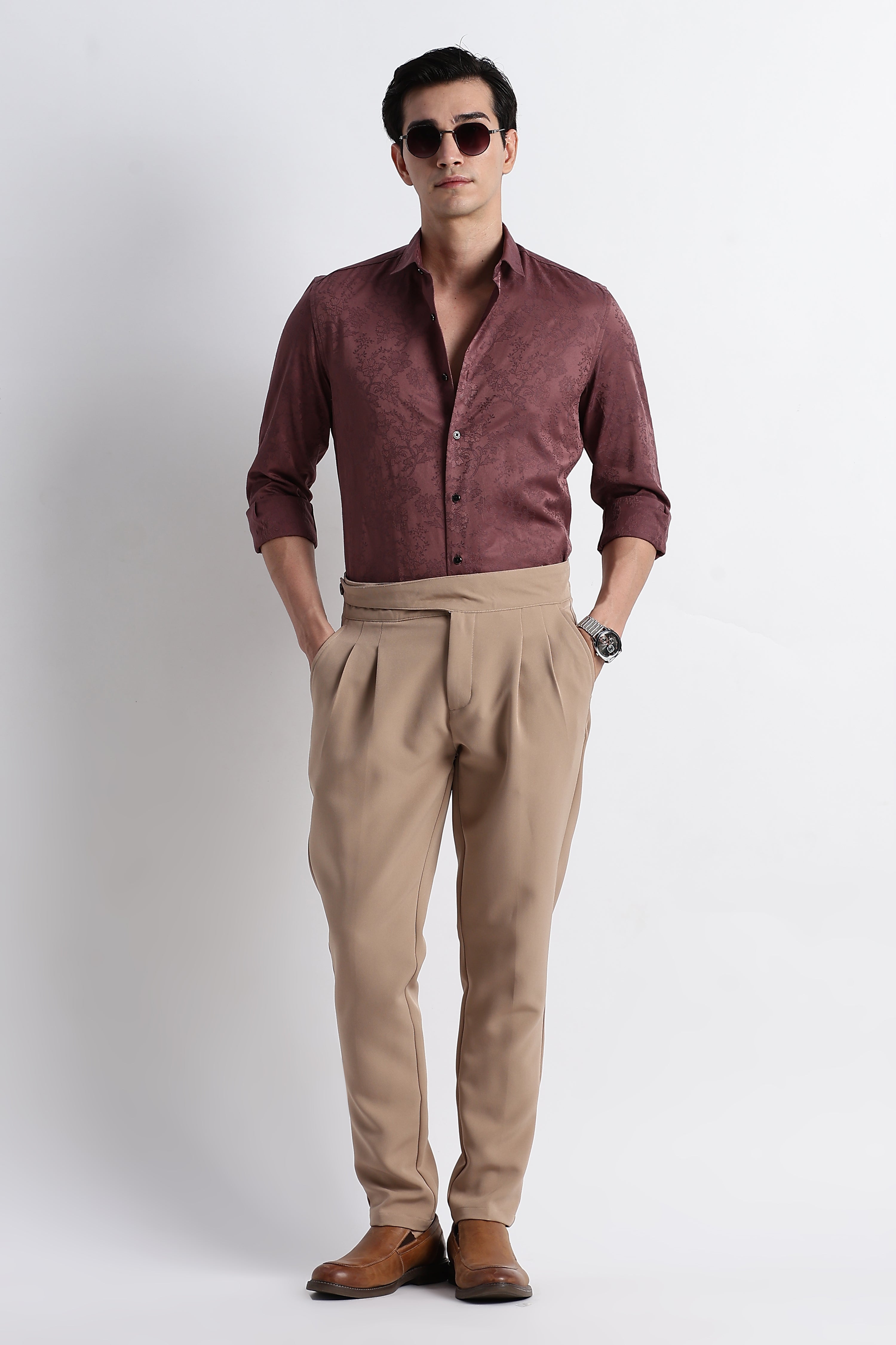 Men Textured Jacquard Shirt