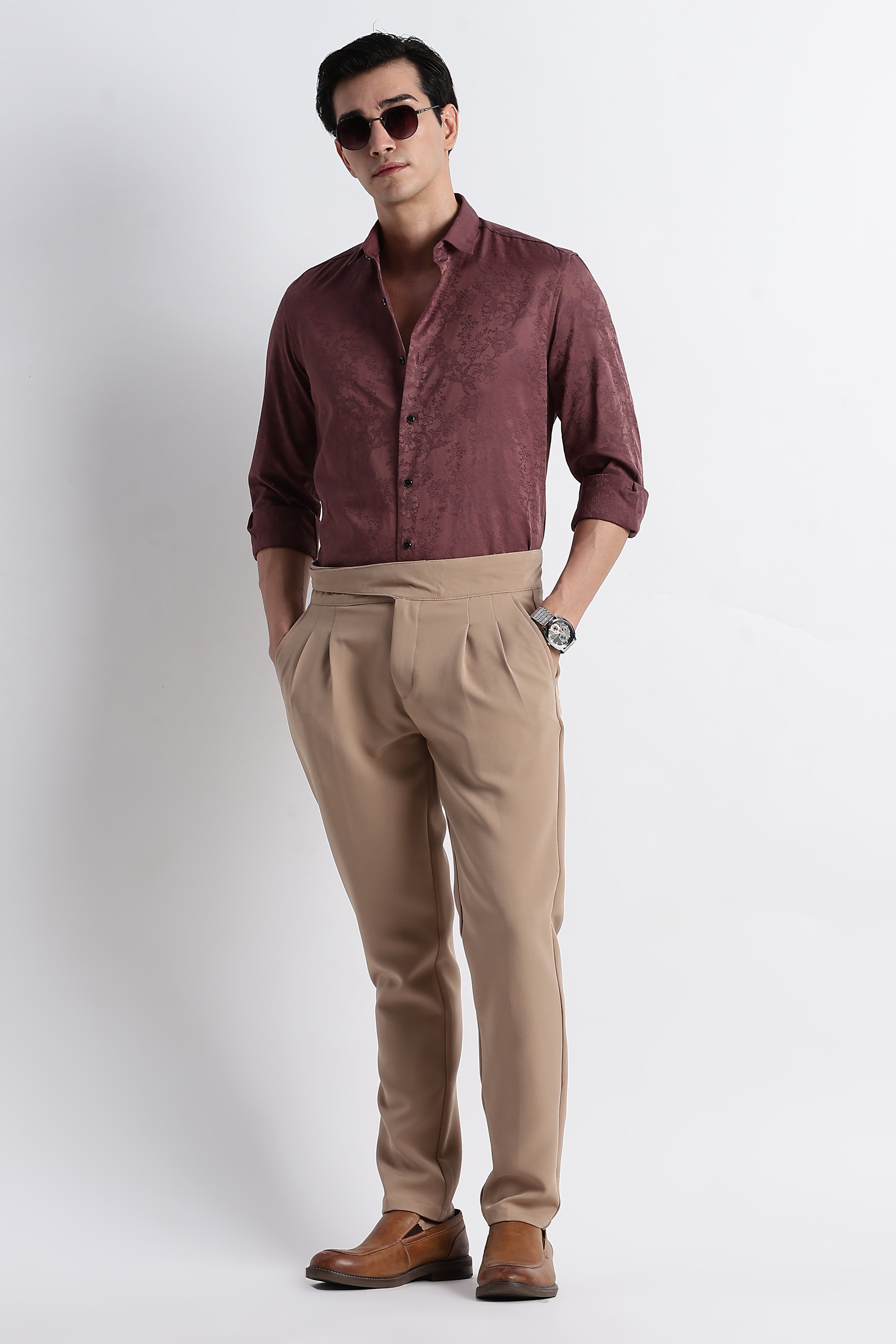 Men Textured Jacquard Shirt