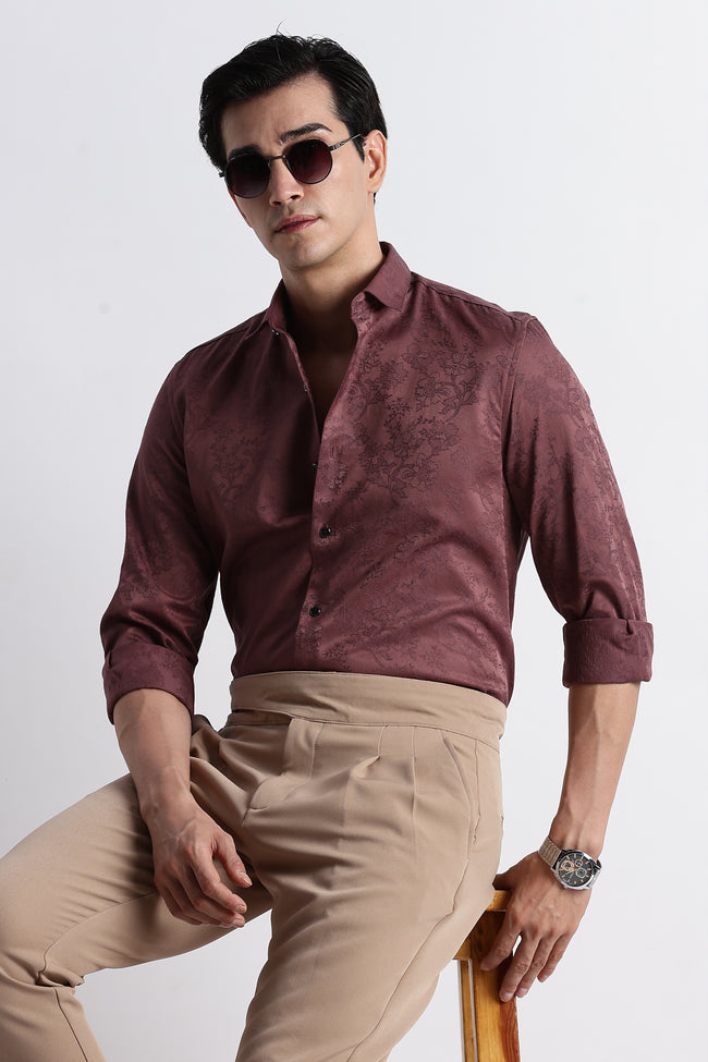 Men Textured Jacquard Shirt