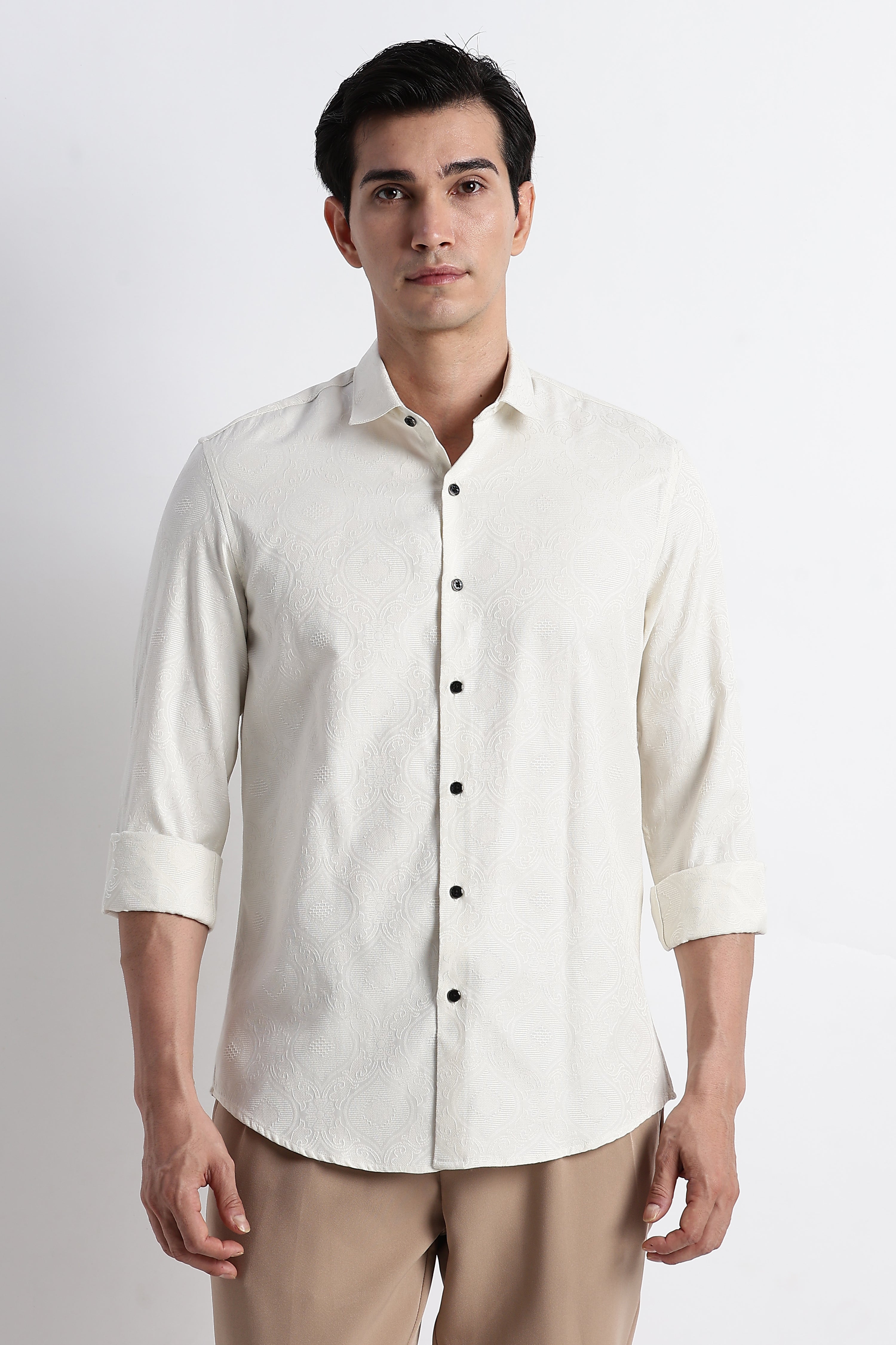 Men Textured Jacquard Shirt