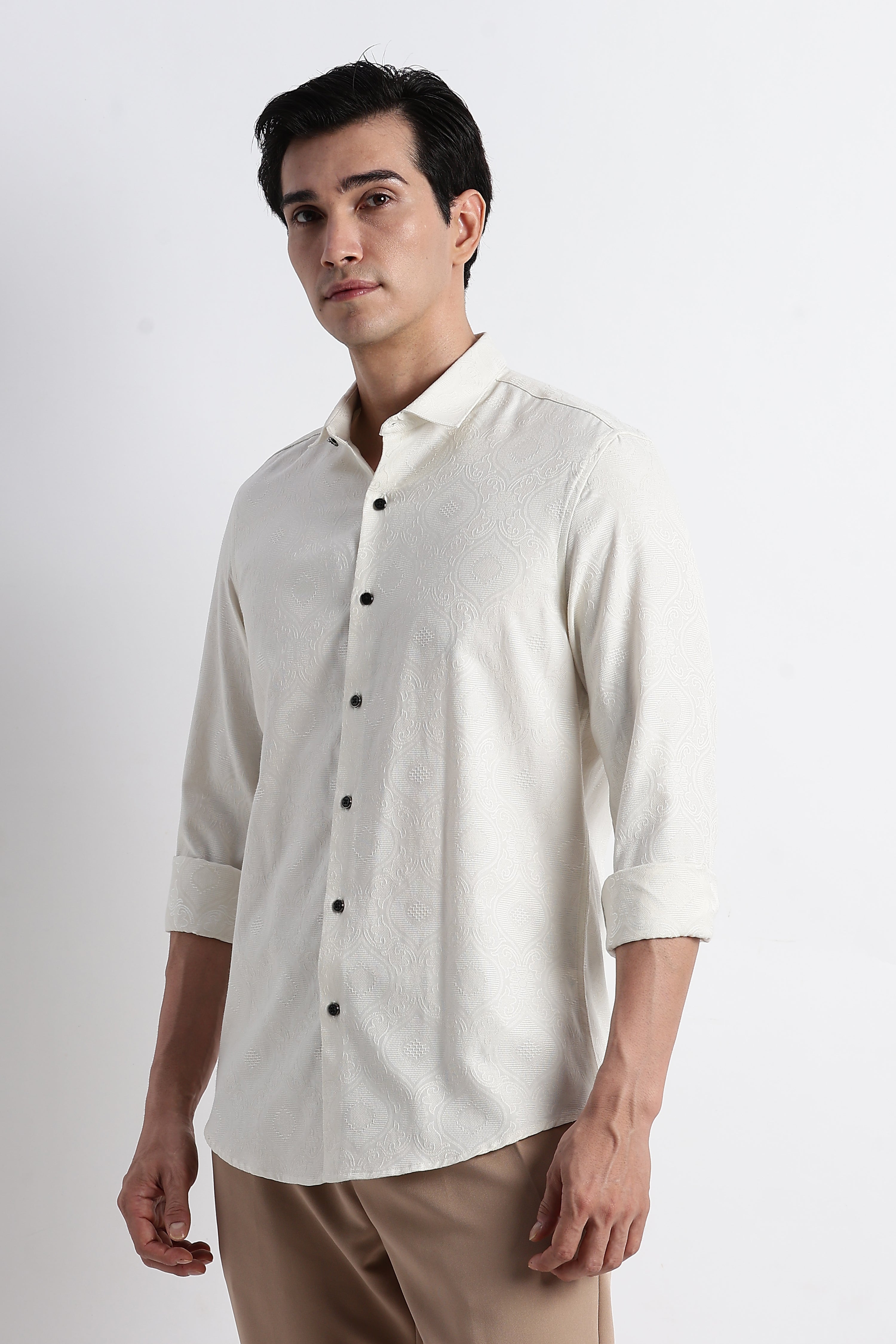 Men Textured Jacquard Shirt