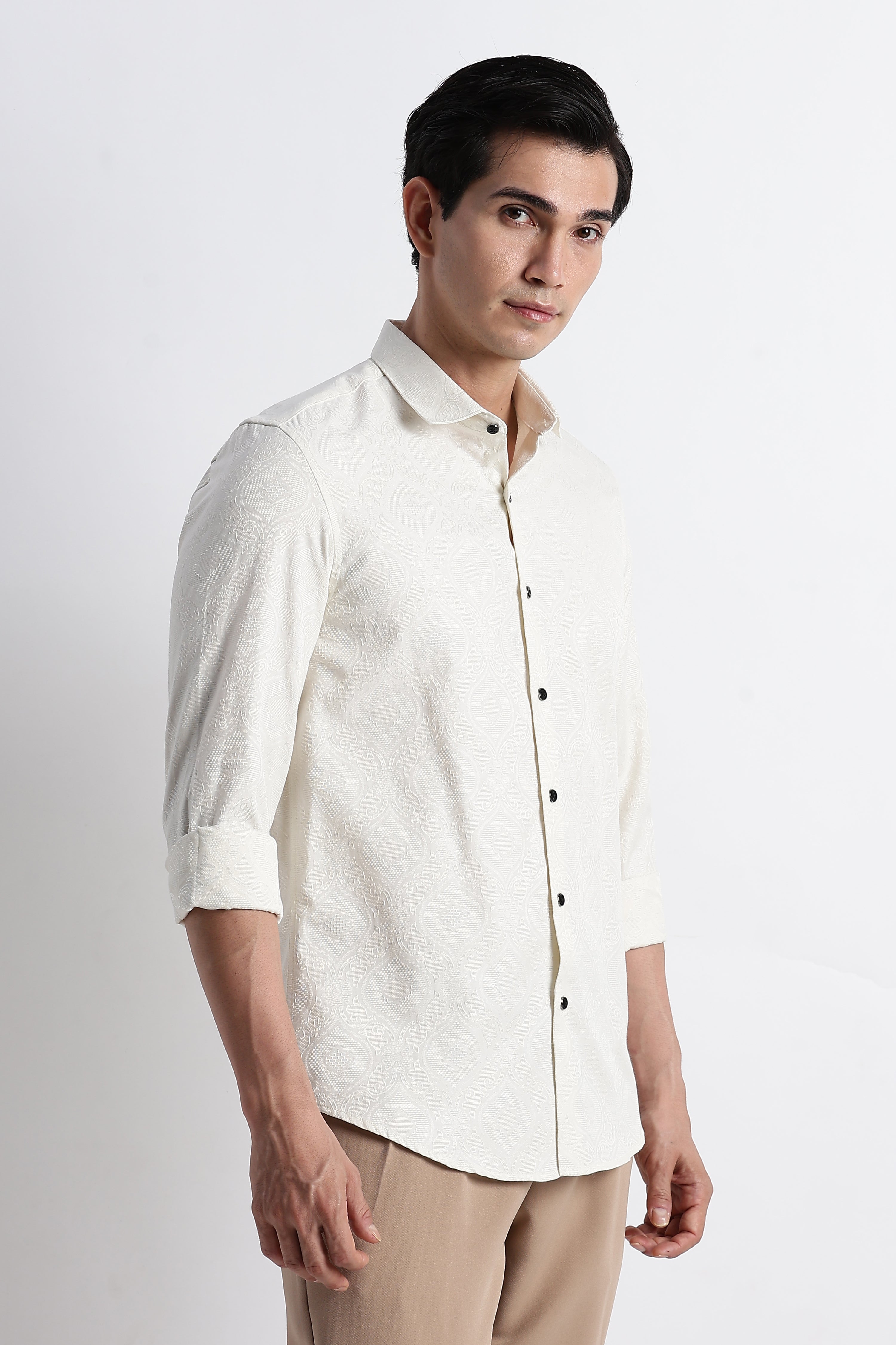 Men Textured Jacquard Shirt