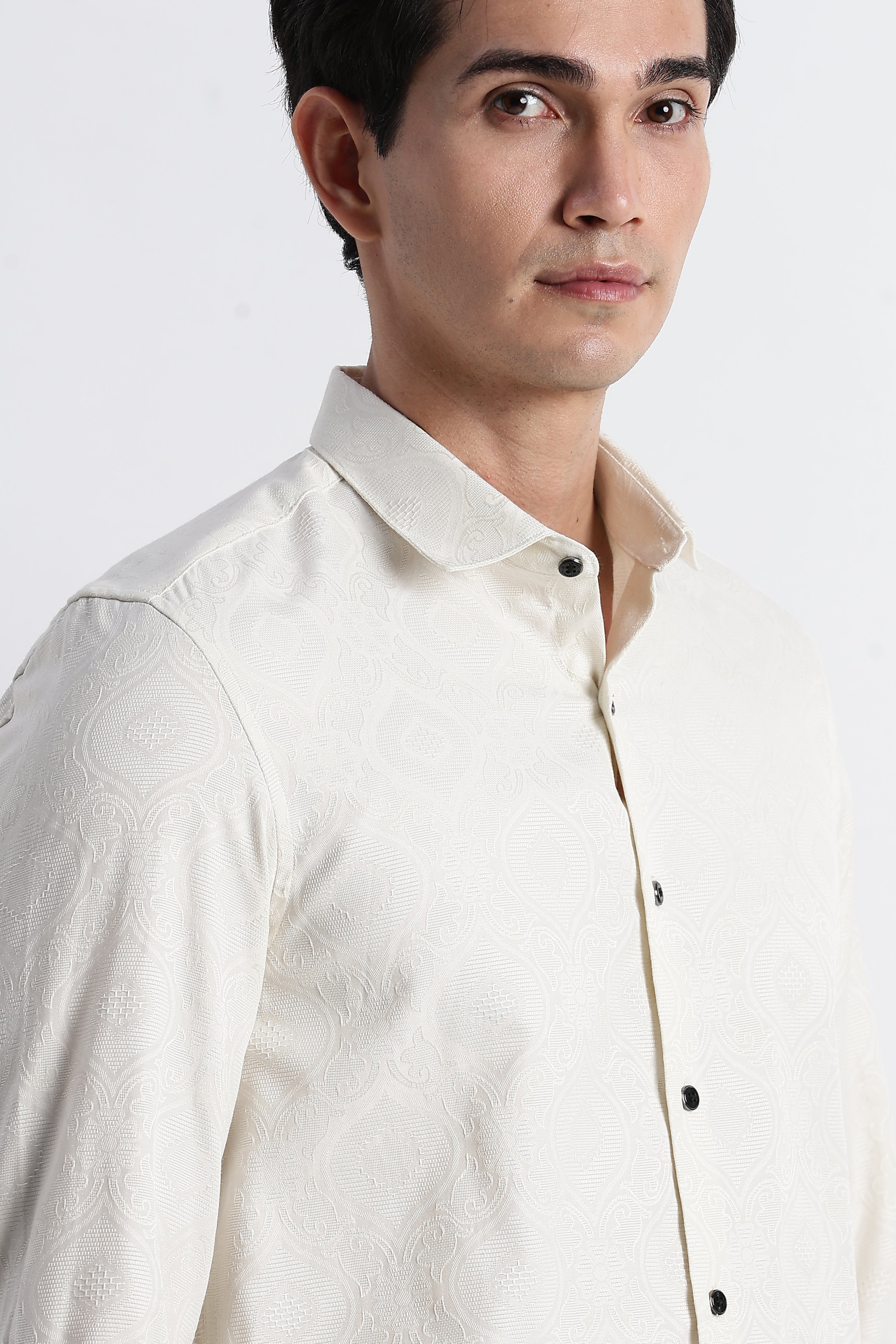 Men Textured Jacquard Shirt