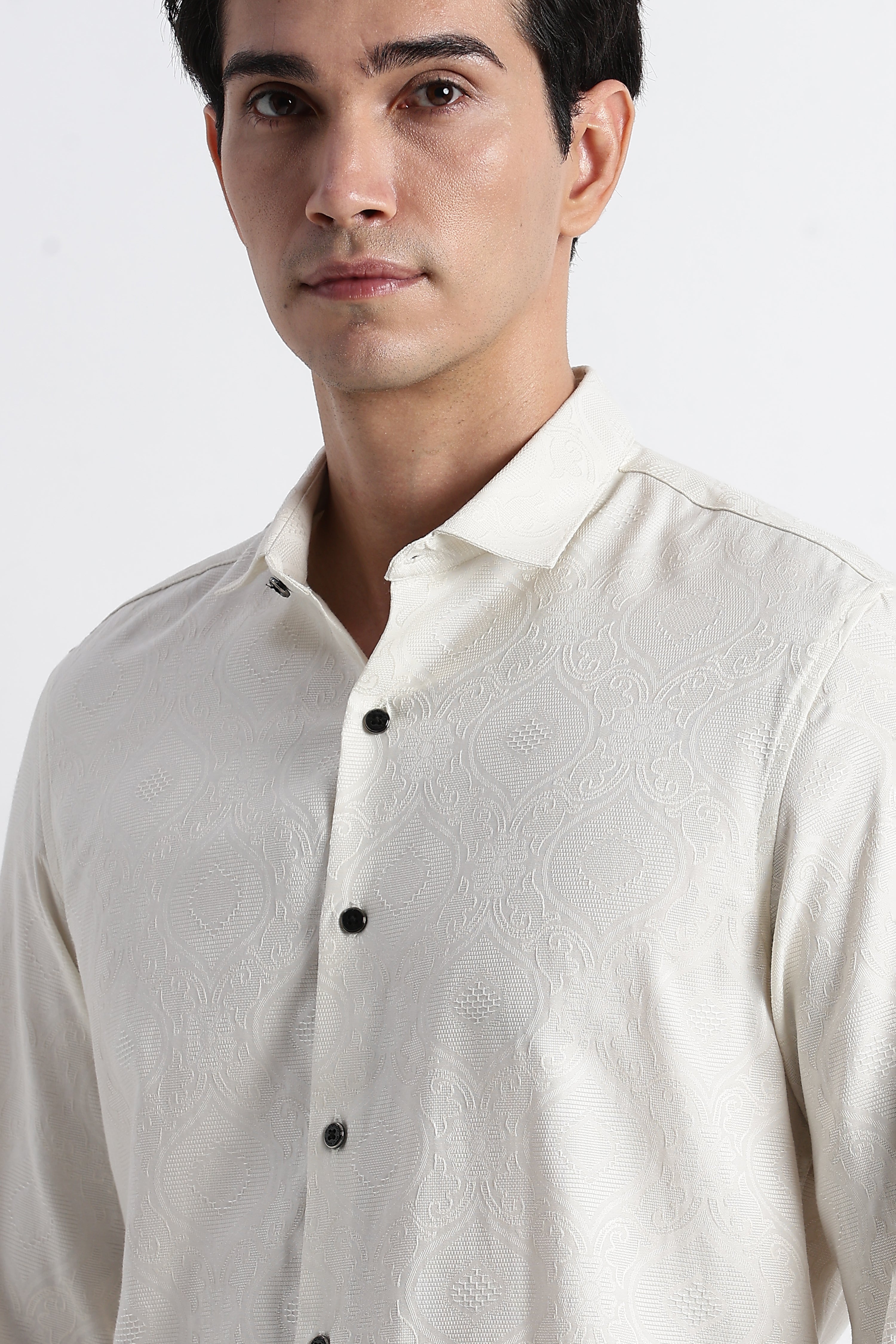 Men Textured Jacquard Shirt
