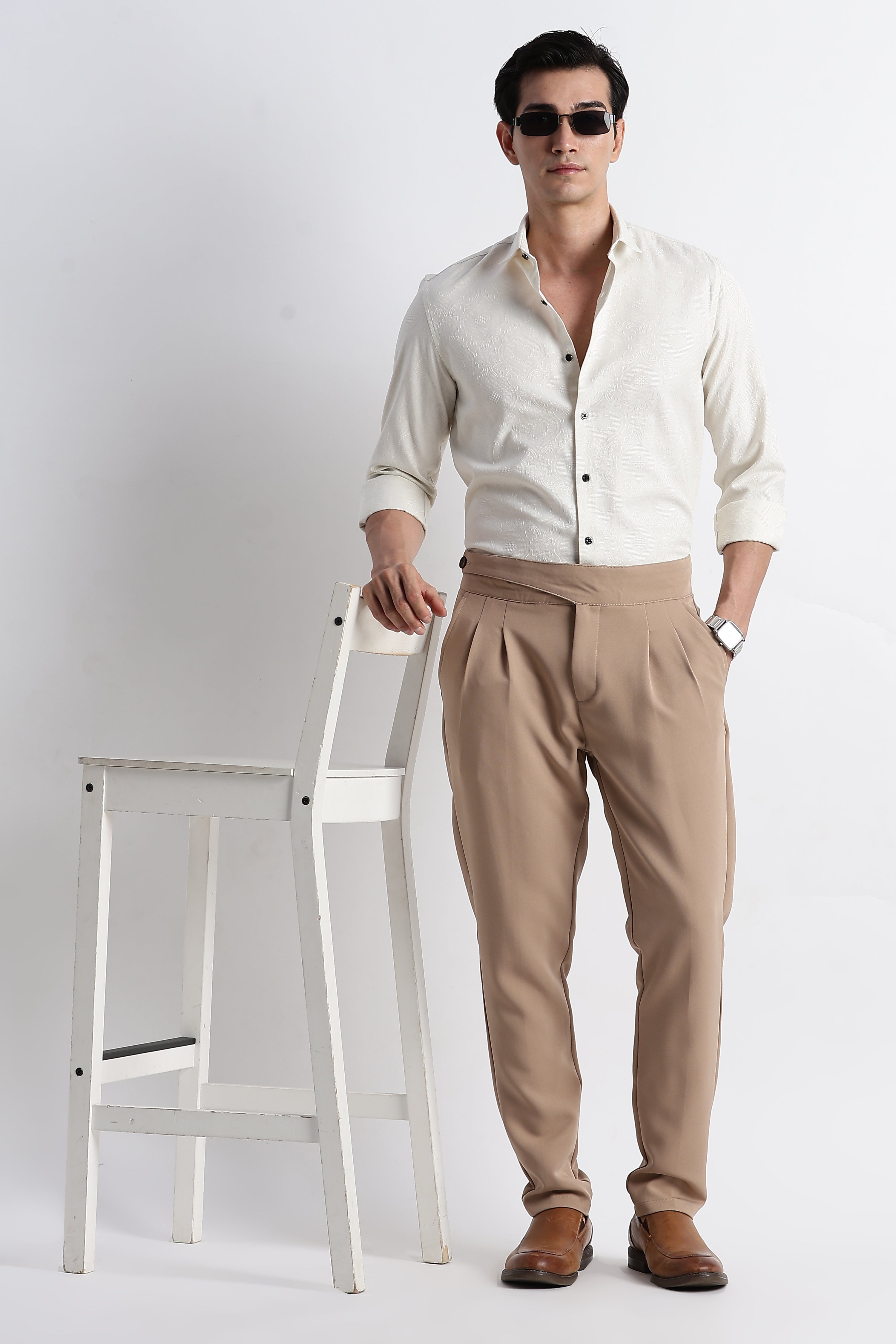 Men Textured Jacquard Shirt