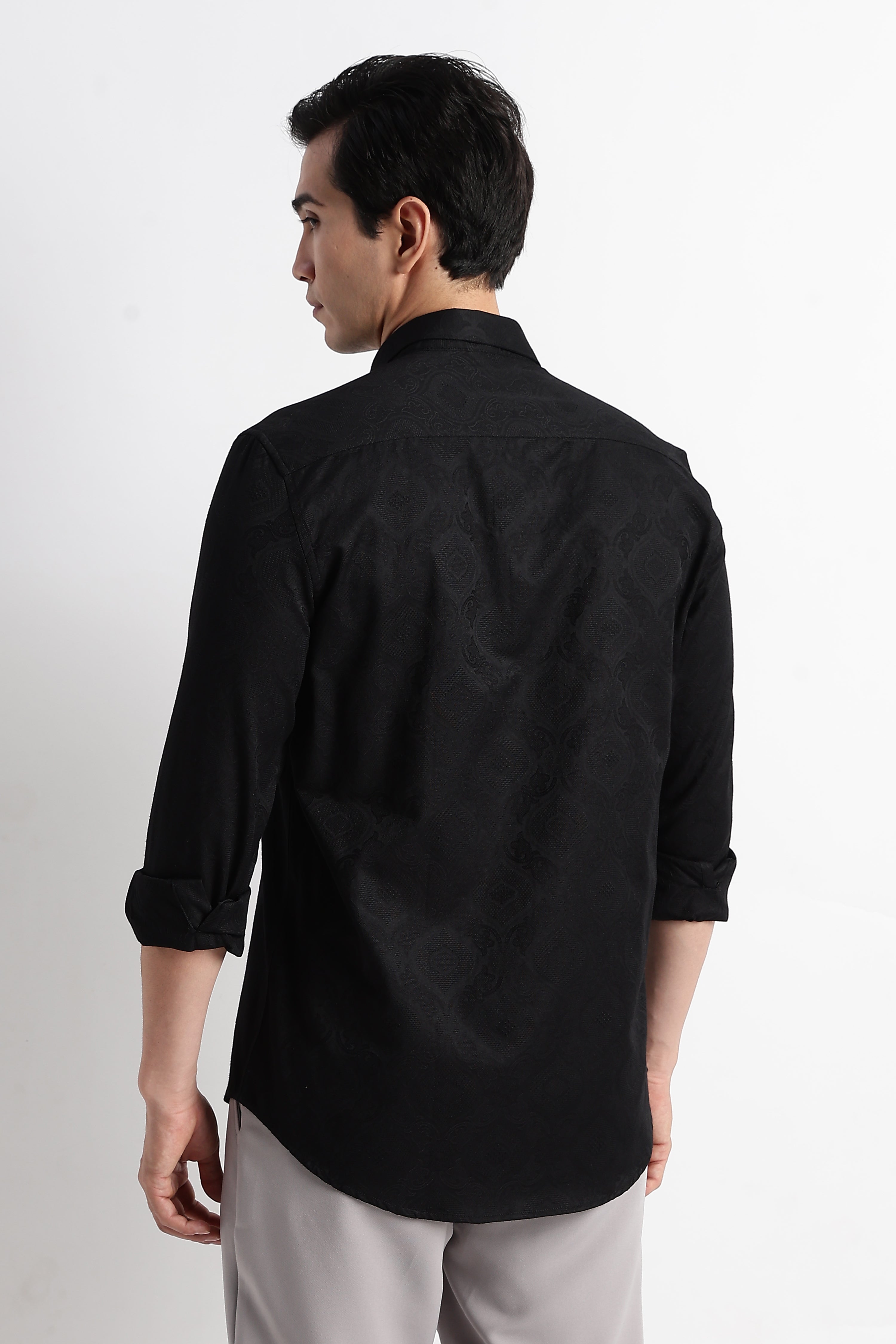 Men Textured Jacquard Shirt
