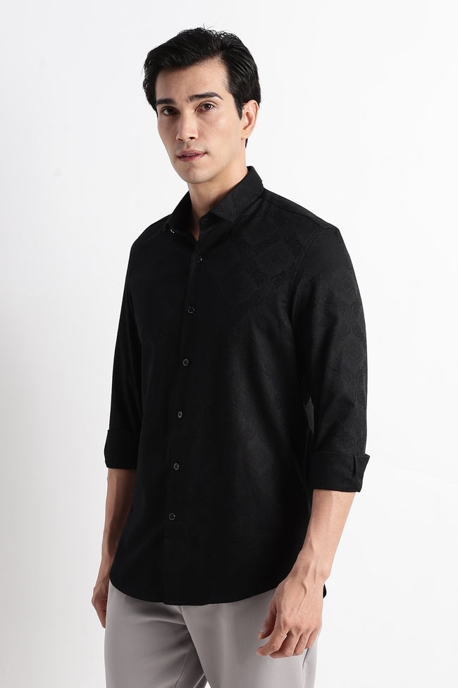 Men Textured Jacquard Shirt