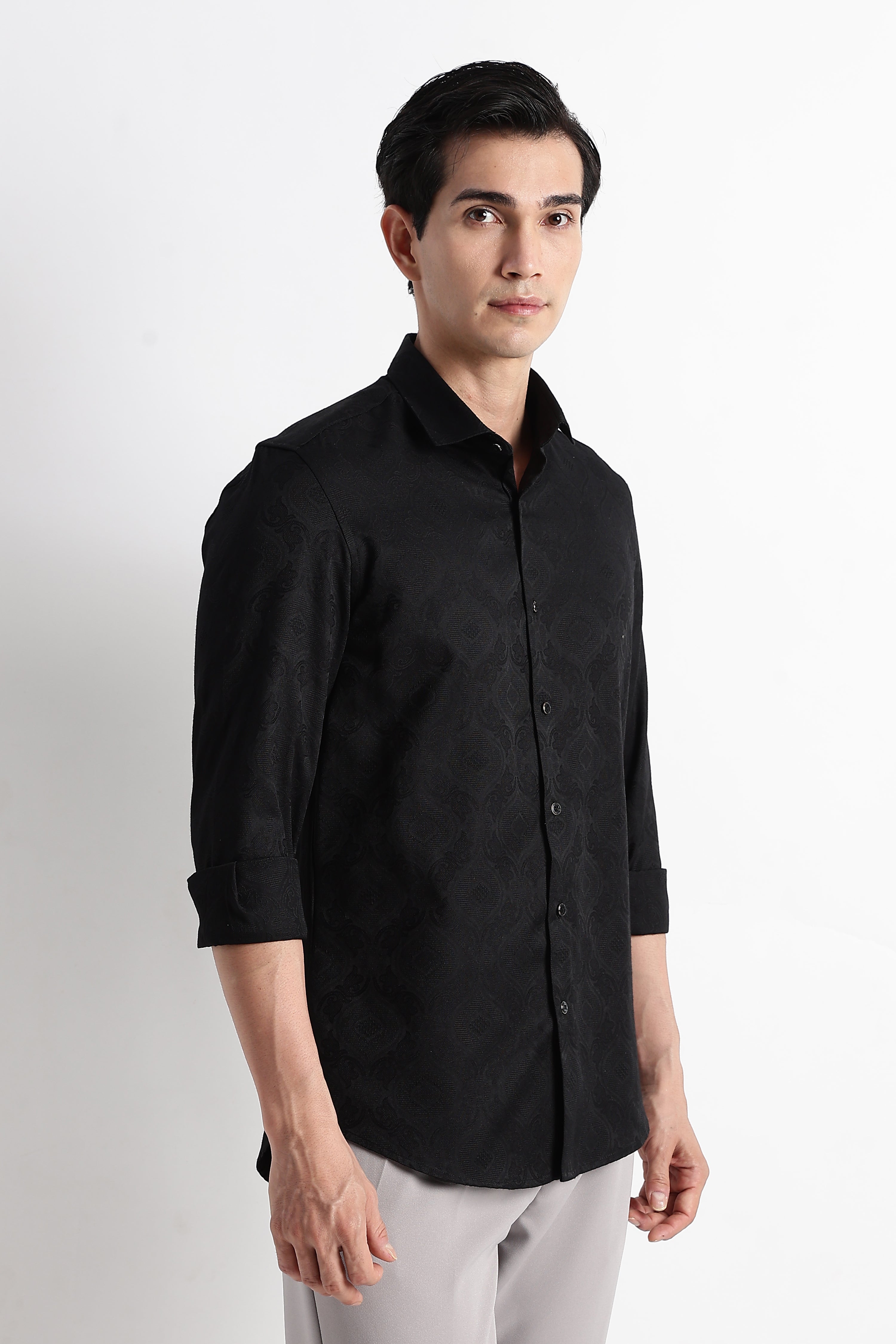 Men Textured Jacquard Shirt