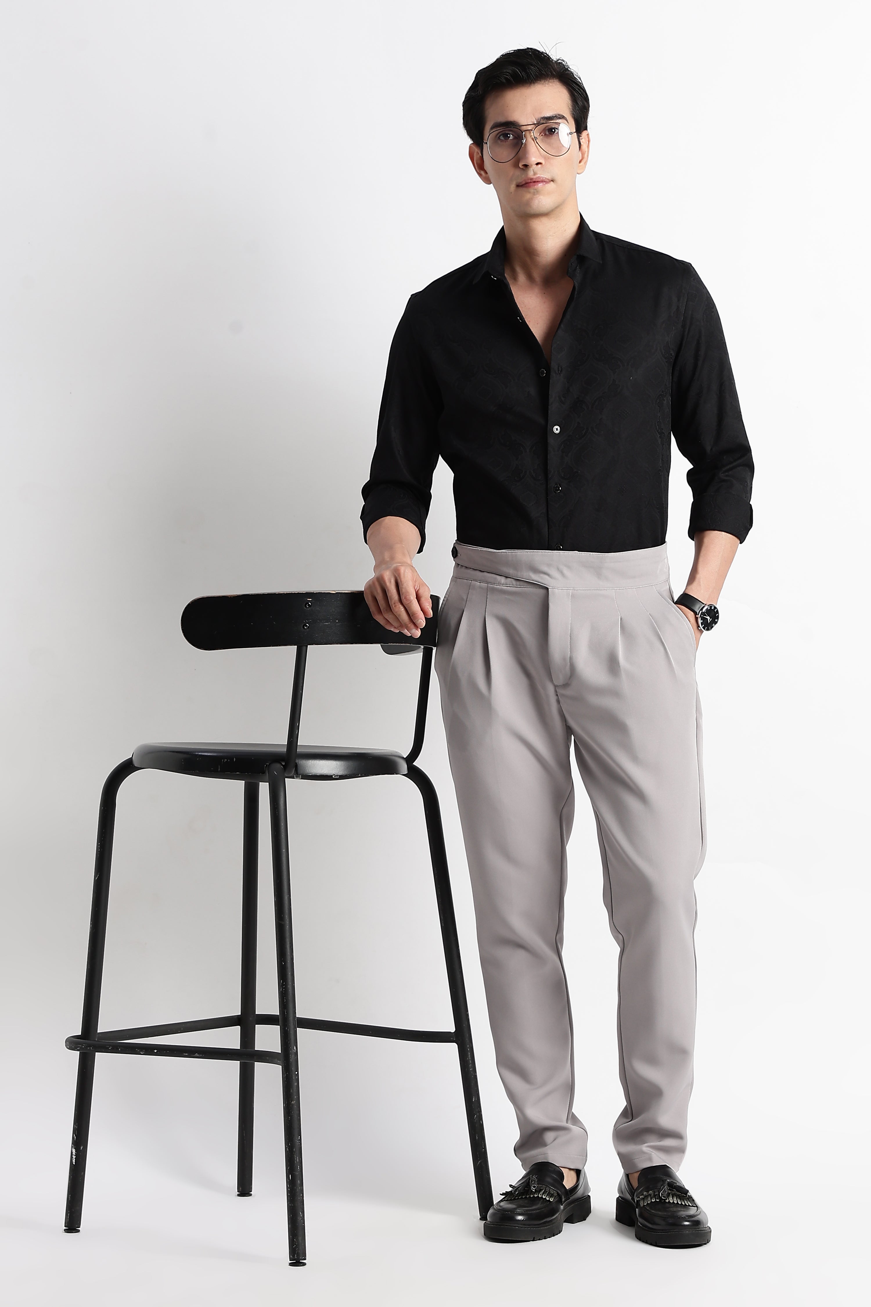 Men Textured Jacquard Shirt