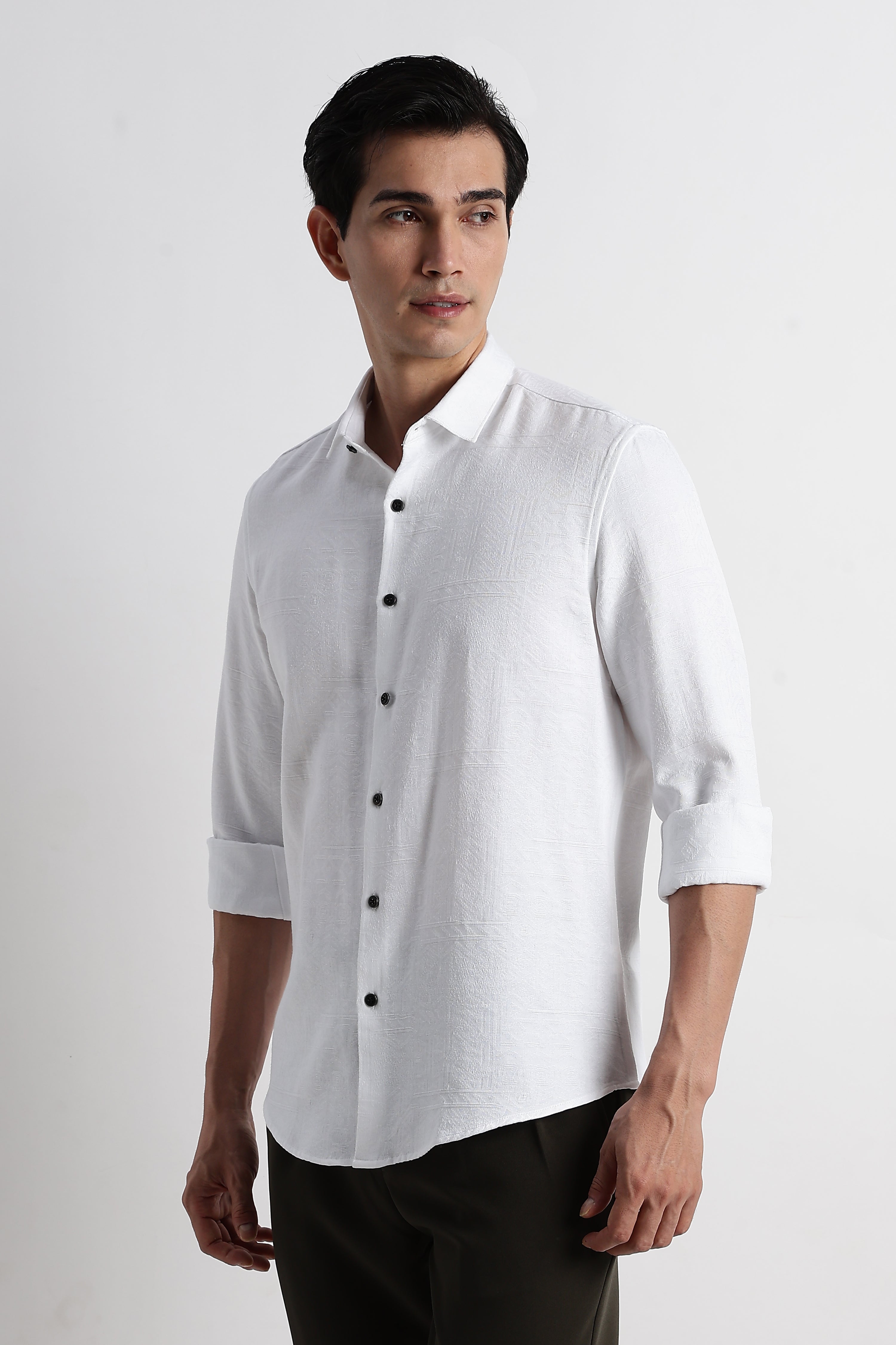 Men Textured Jacquard Shirt