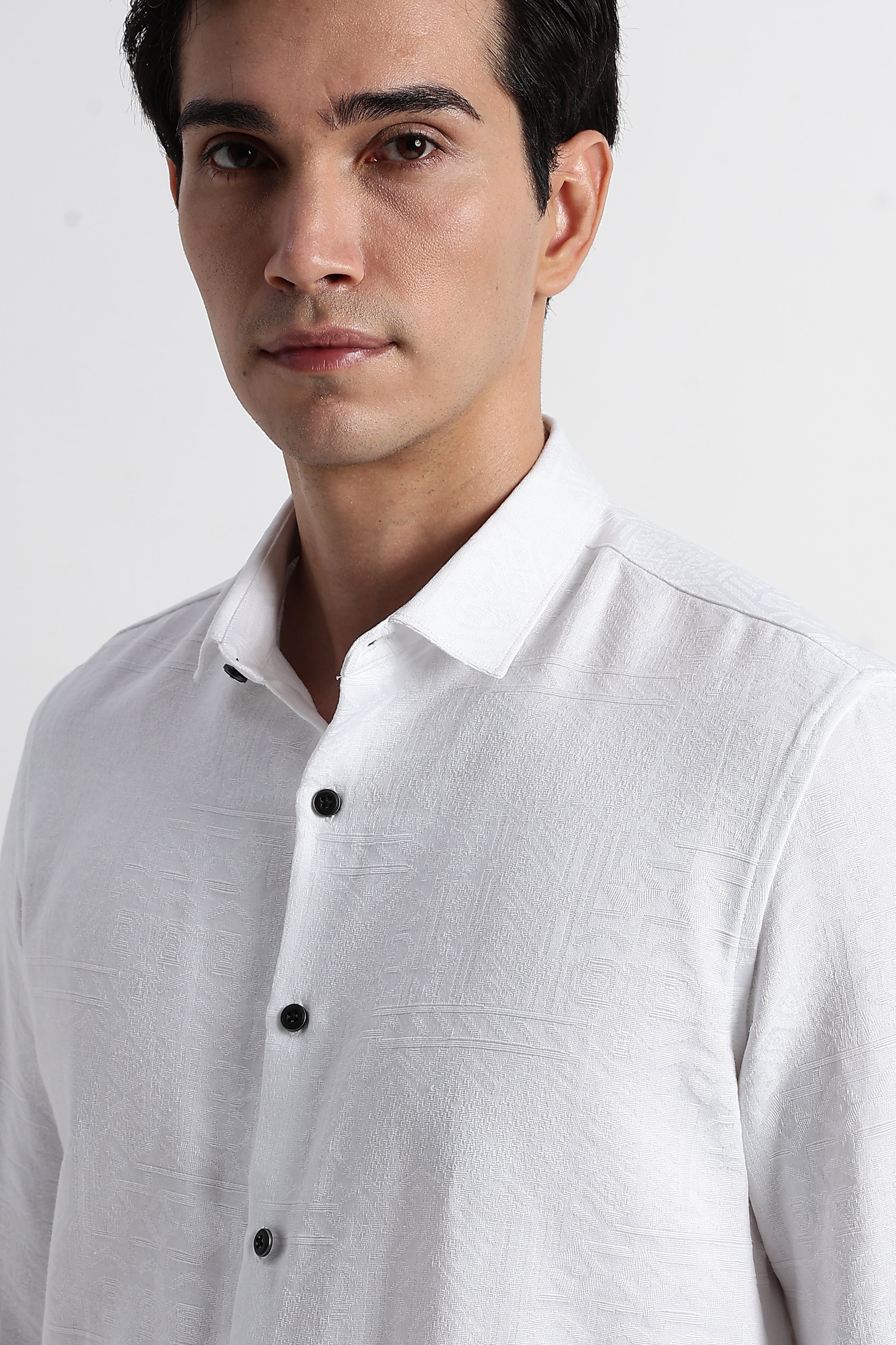 Men Textured Jacquard Shirt
