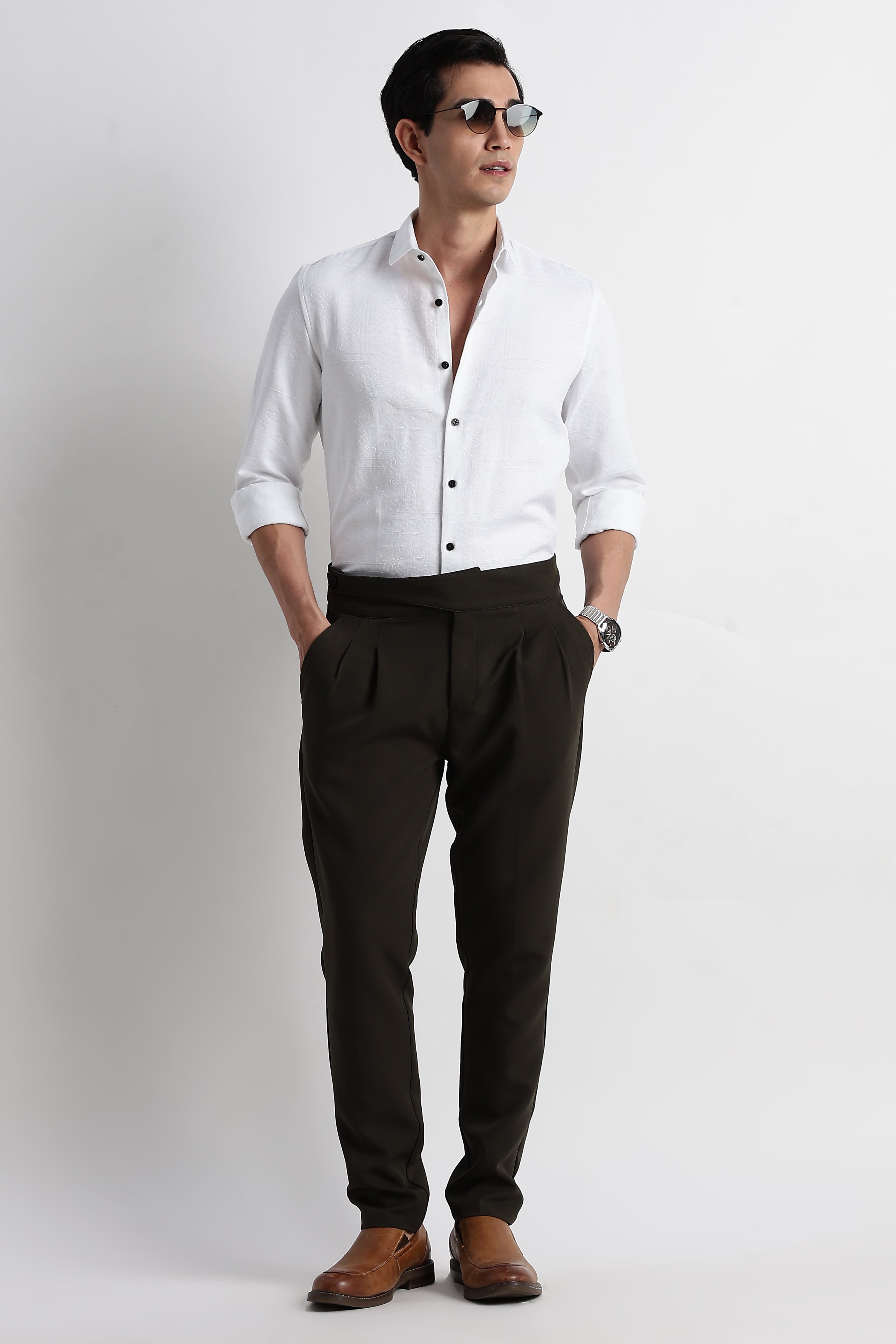 Men Textured Jacquard Shirt