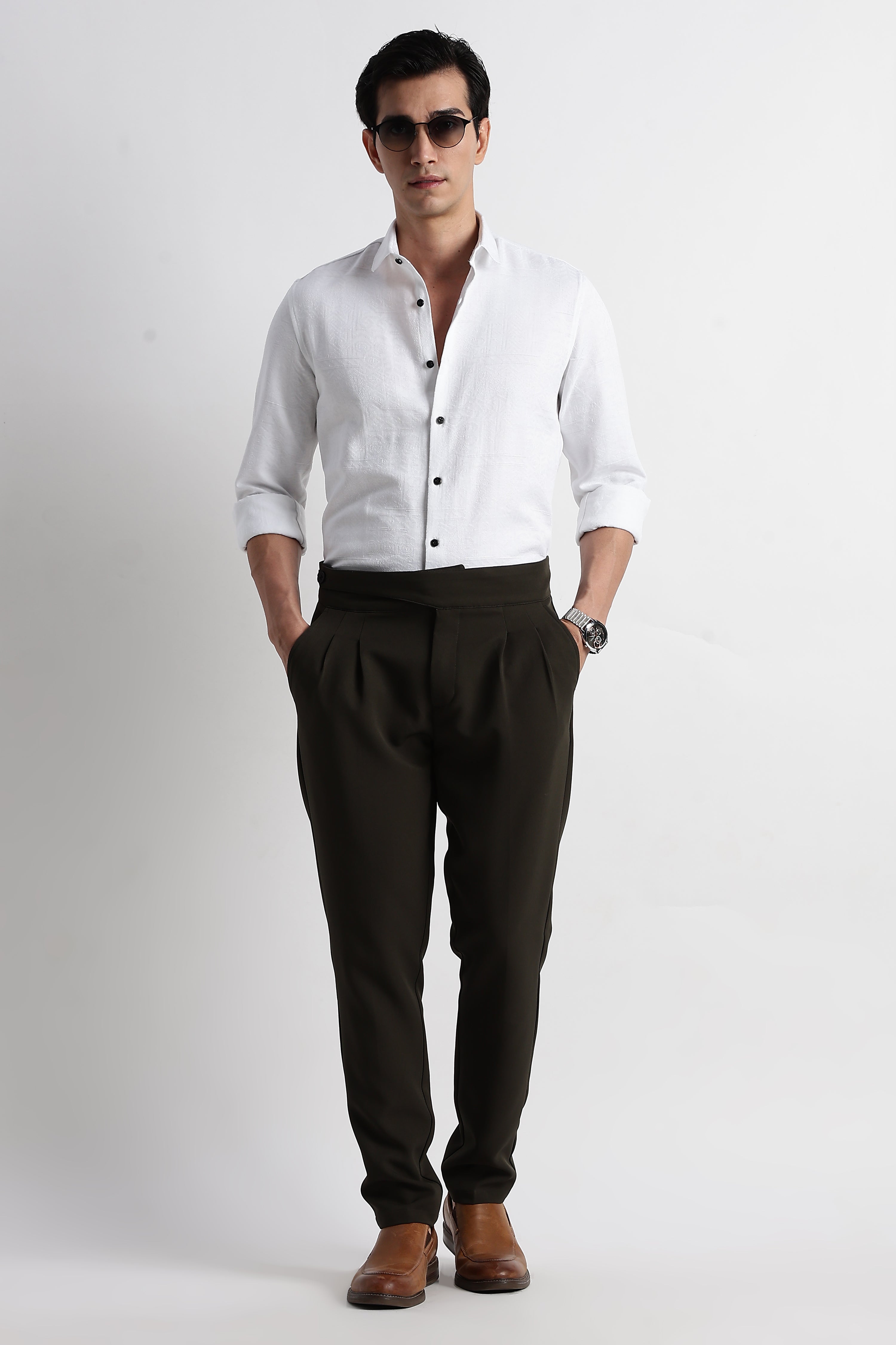 Men Textured Jacquard Shirt