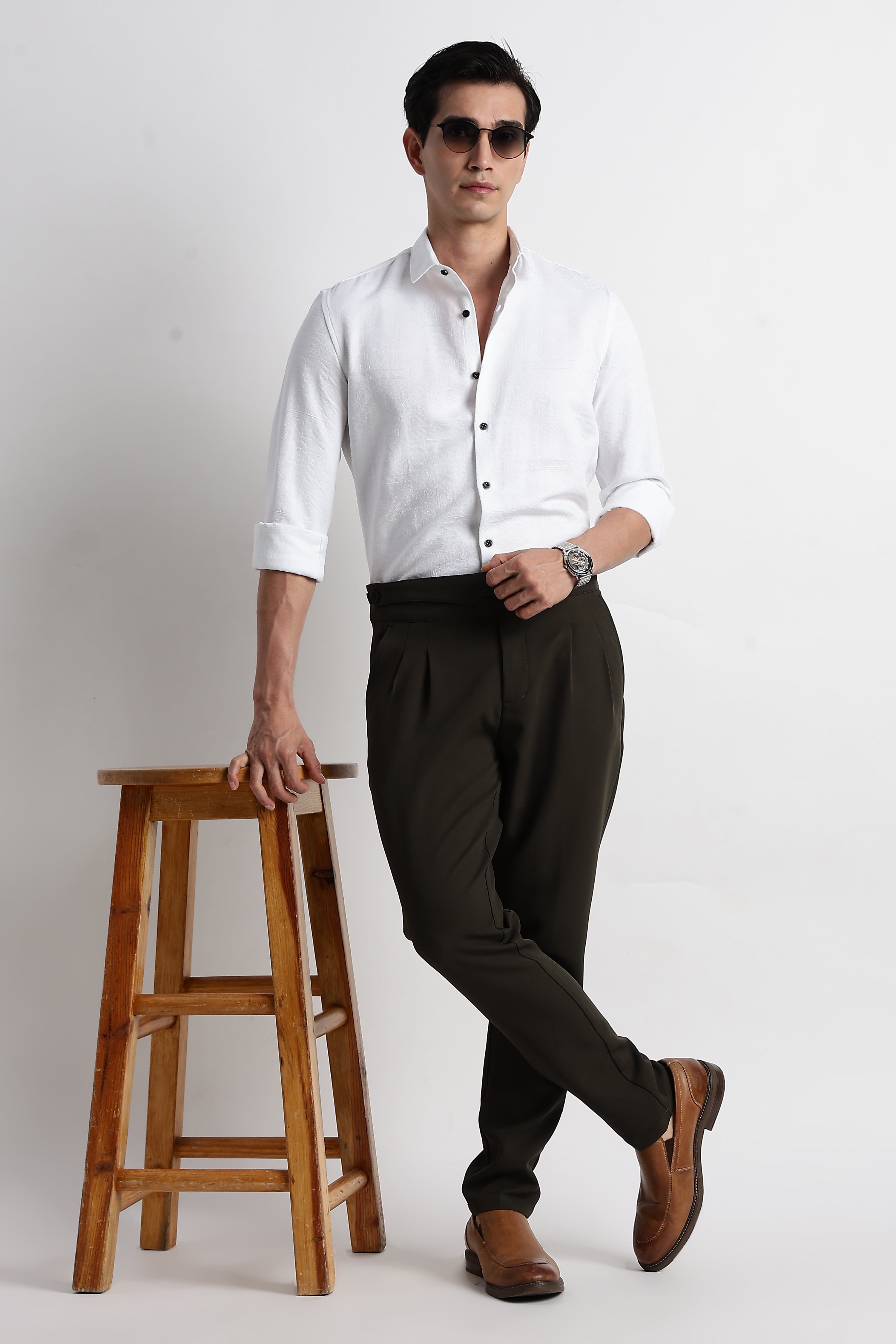 Men Textured Jacquard Shirt