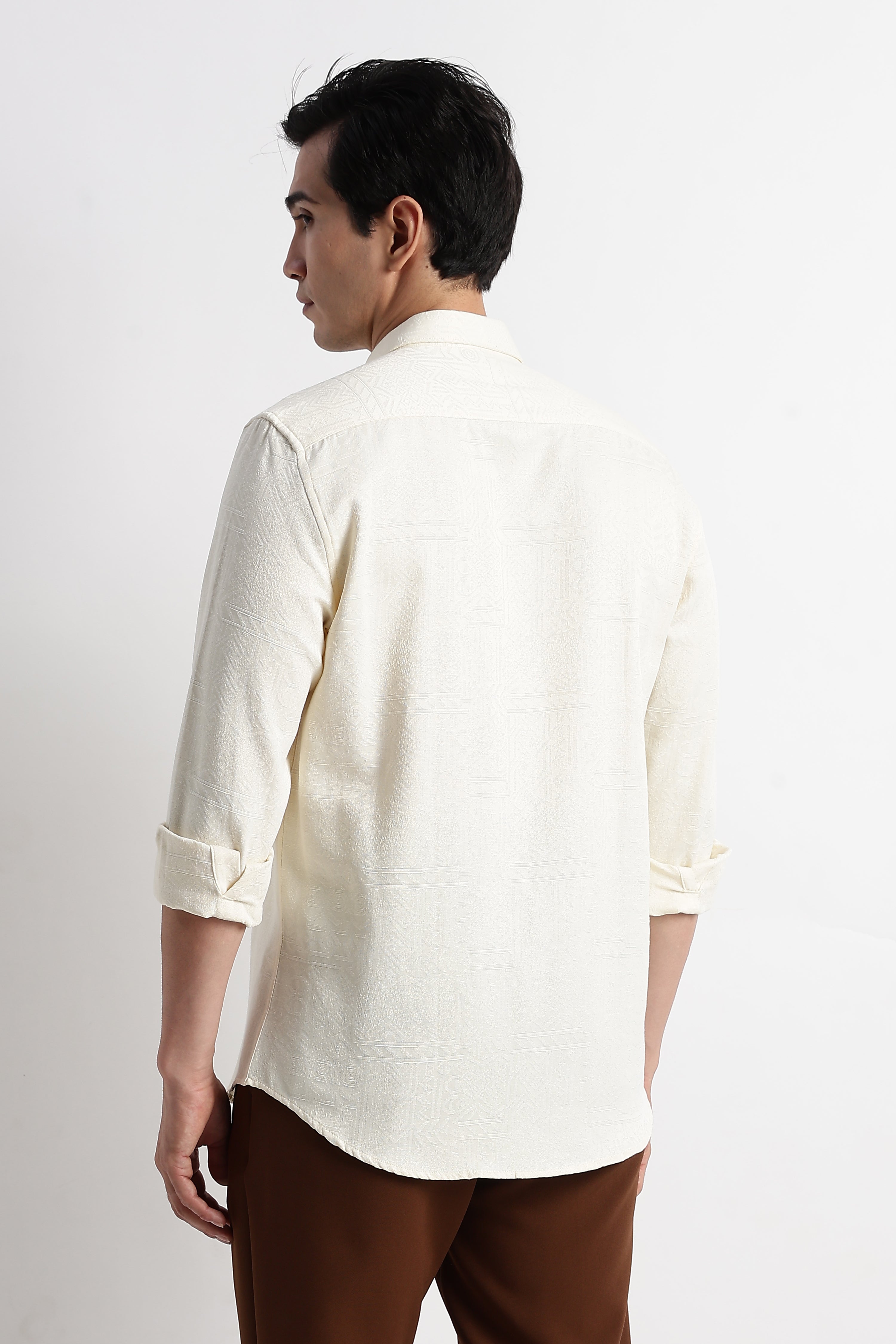 Men Textured Jacquard Shirt