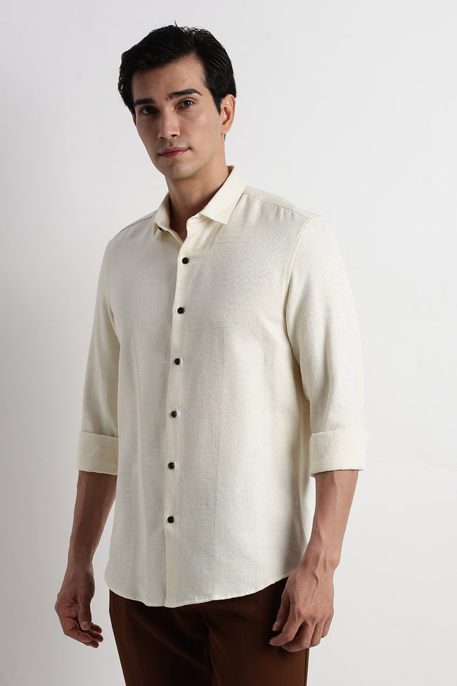 Men Textured Jacquard Shirt