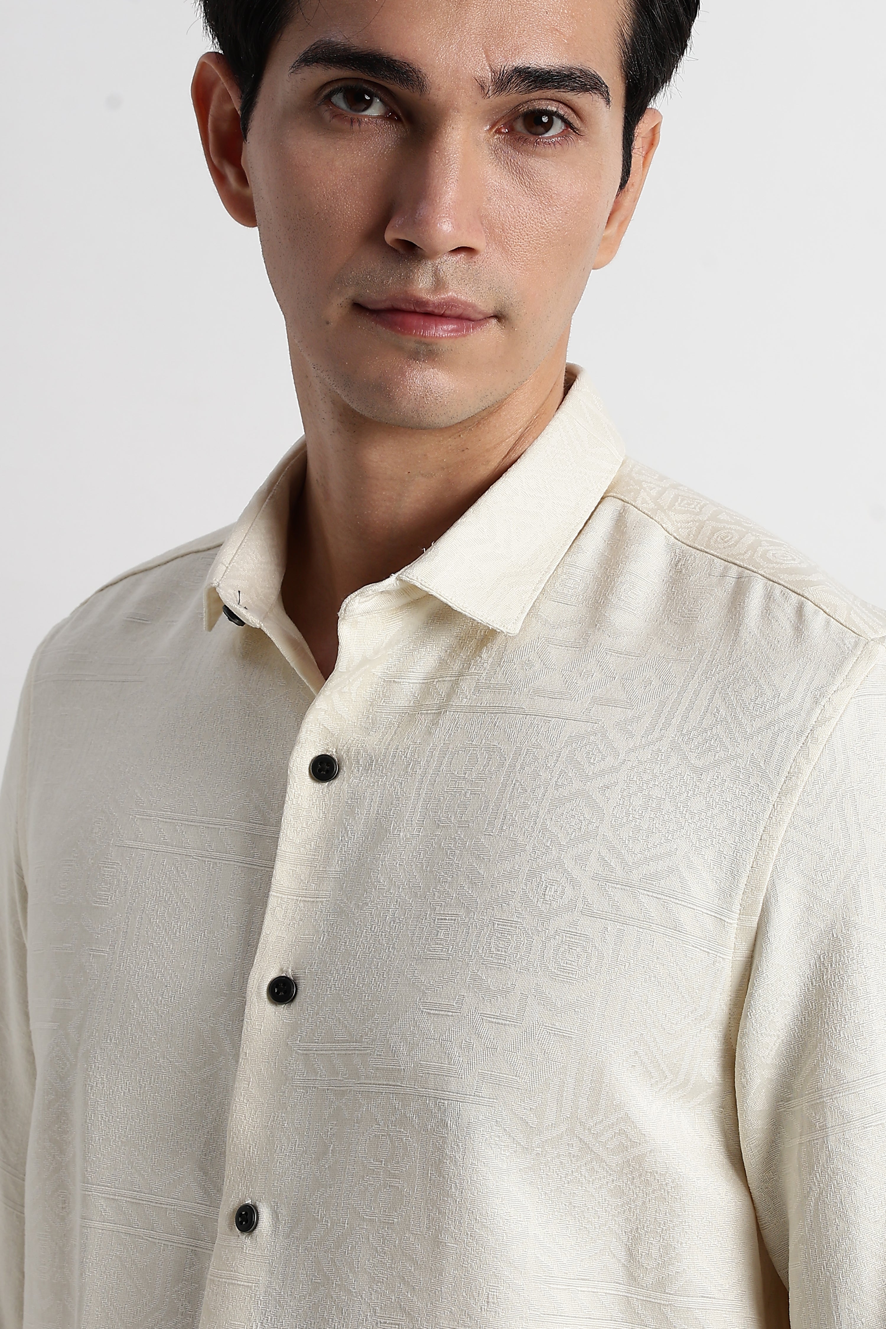 Men Textured Jacquard Shirt