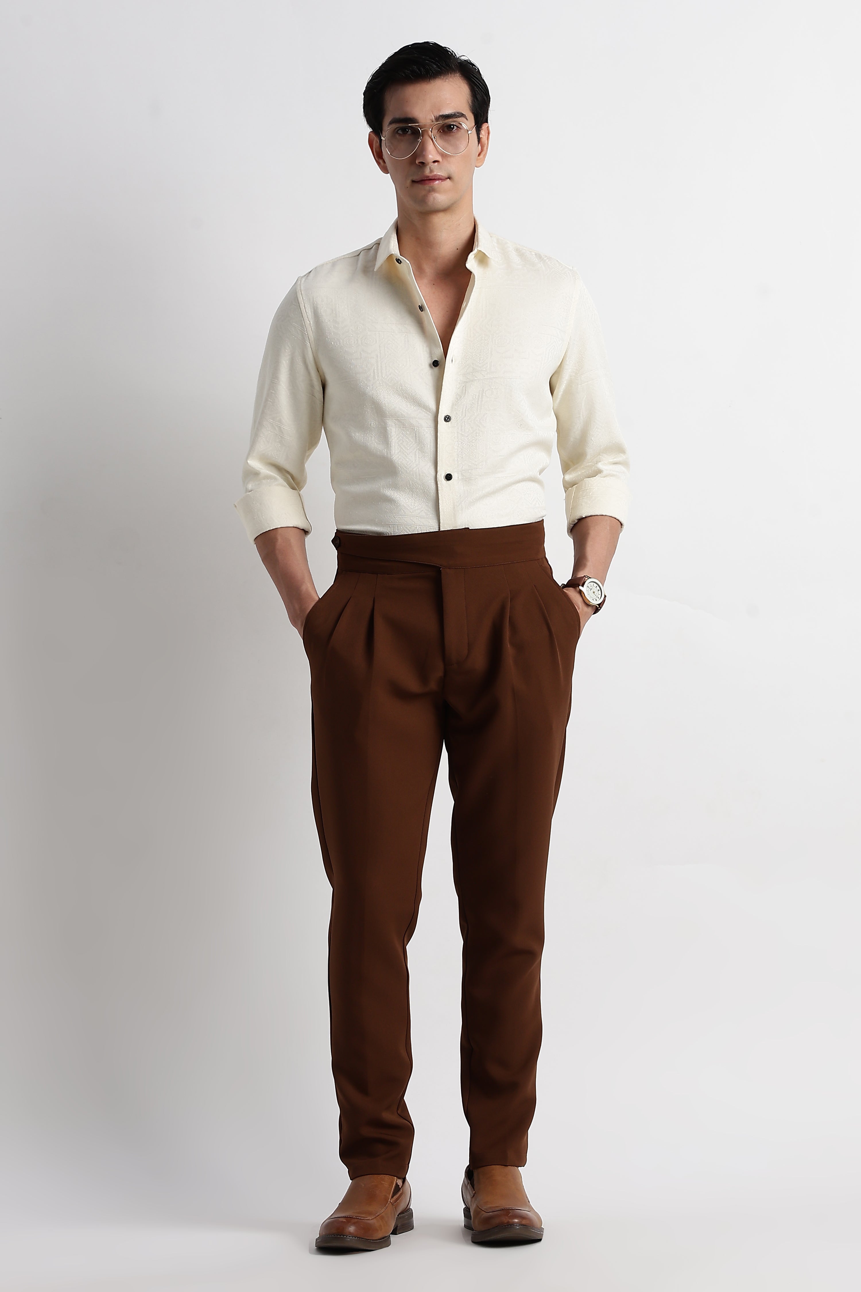 Men Textured Jacquard Shirt