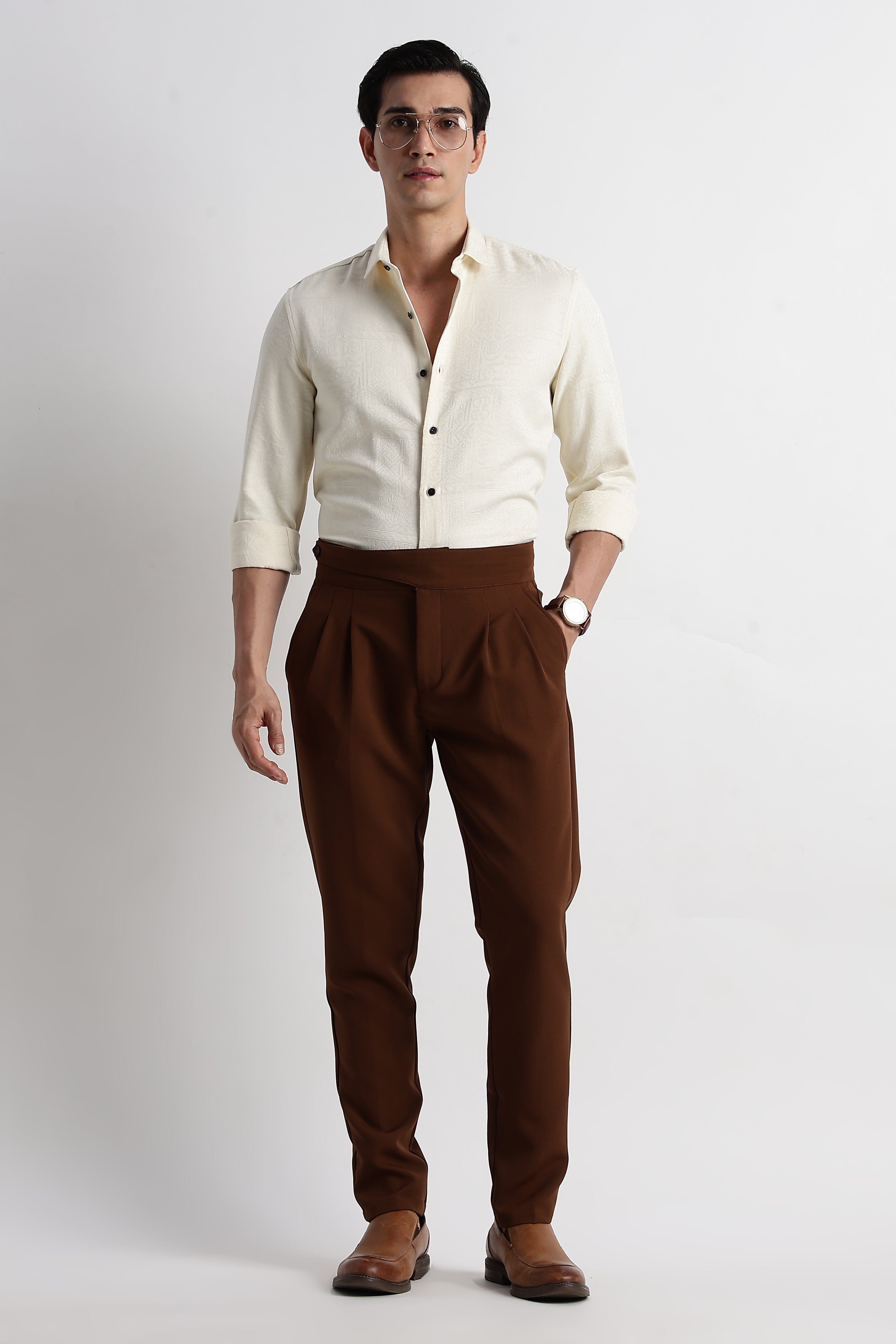 Men Textured Jacquard Shirt
