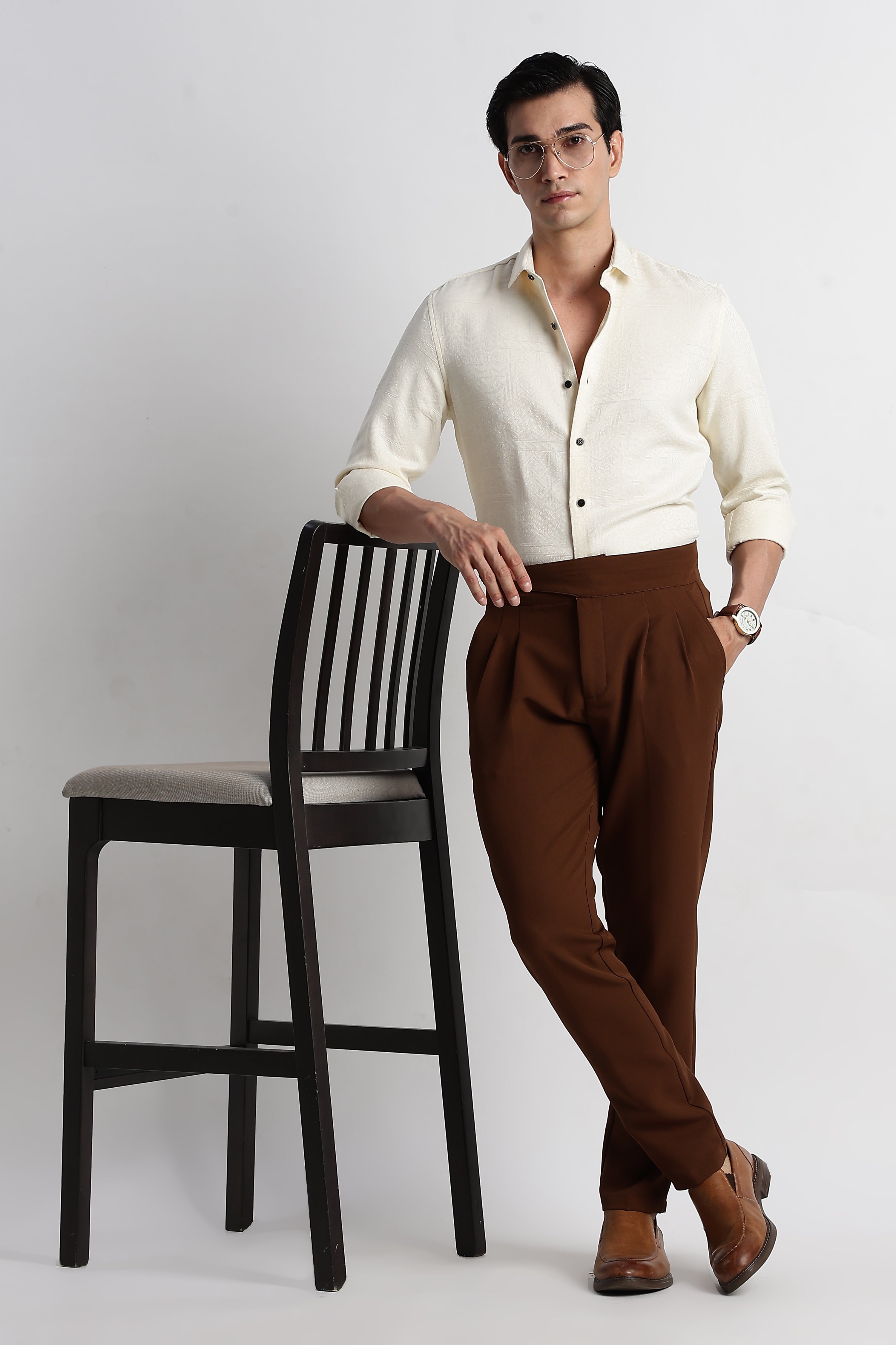Men Textured Jacquard Shirt