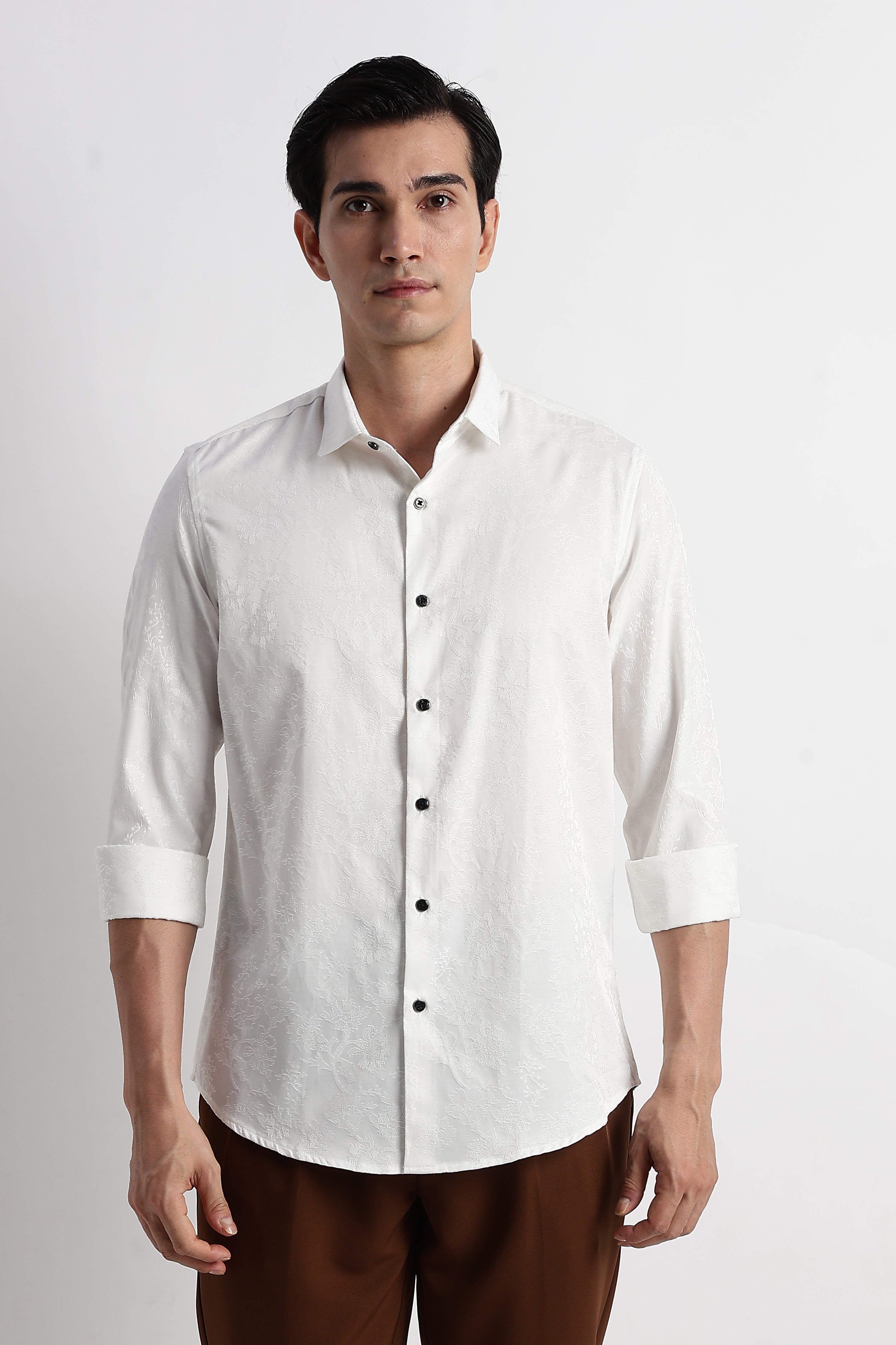 Men Textured Jacquard Shirt