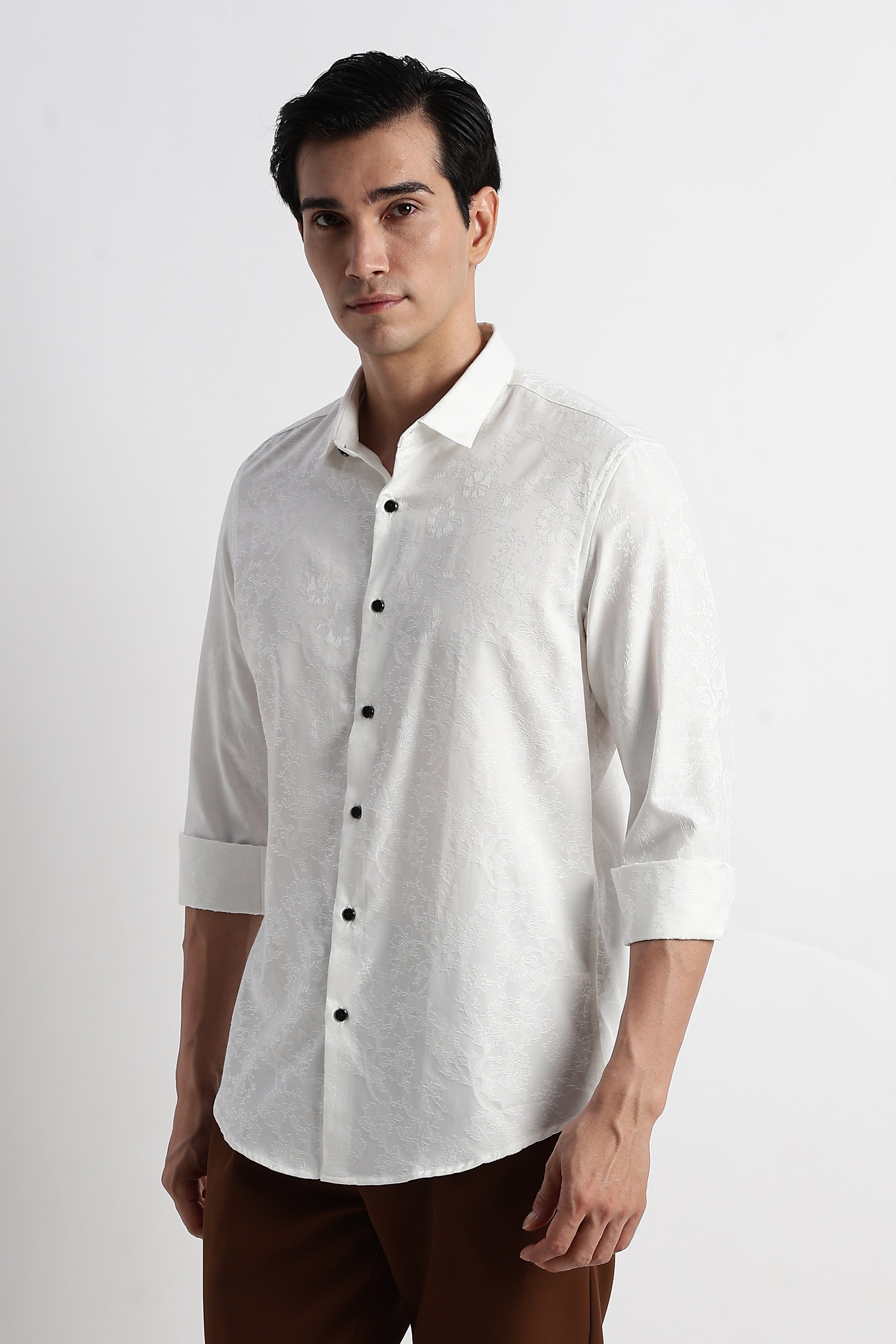 Men Textured Jacquard Shirt